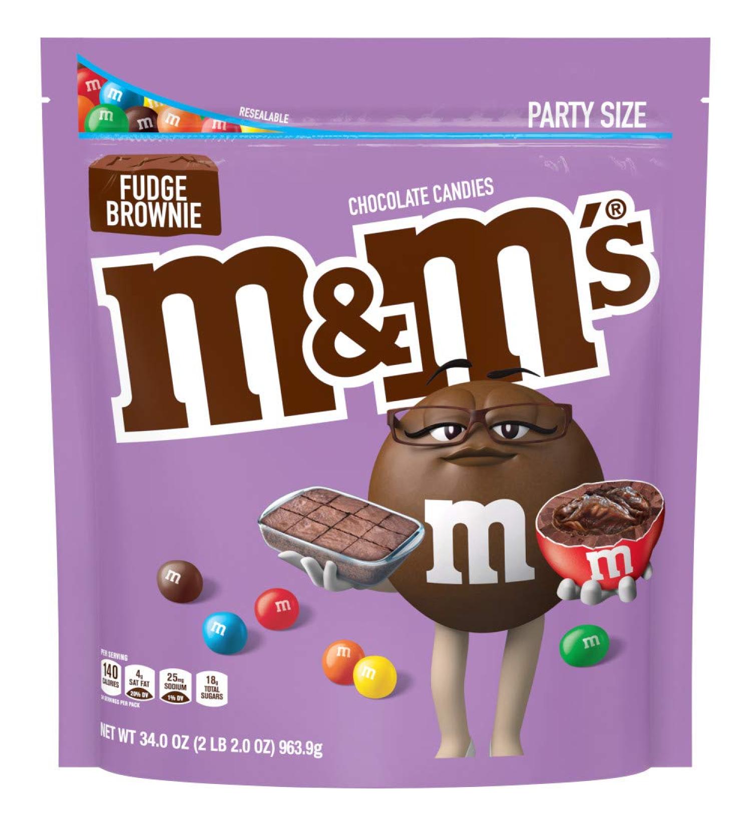 M&M'S Fudge Brownie Chocolate Candy Party Size 34 oz Bag - 2.4 Pound Pack - Delicious Fudge Brownie Flavored Candy - Buy Online on GoSupps.com