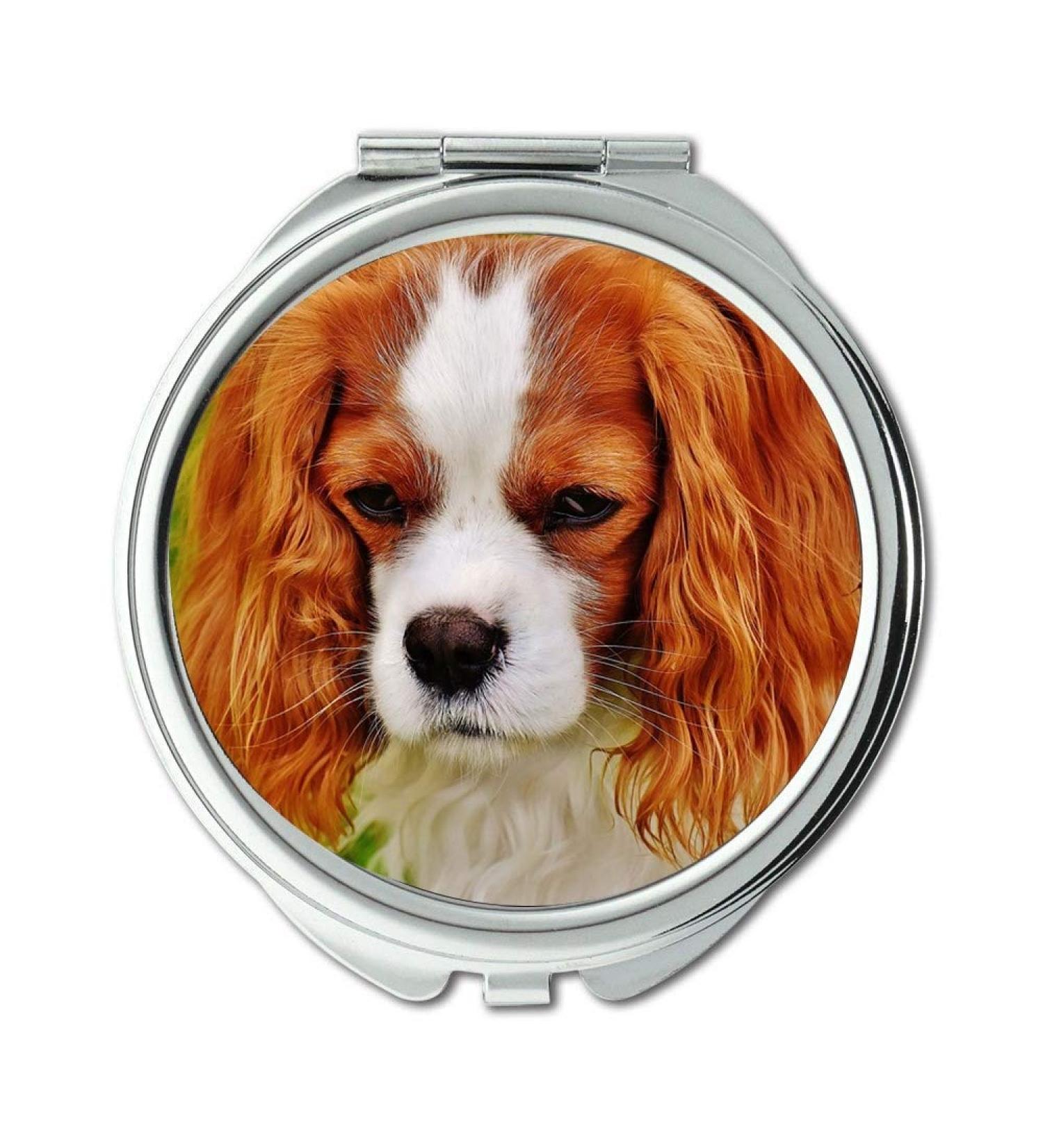 Mirror Compact Mirror Dog Cavalier King Charles Spaniel Funny Pet Animal pocket mirror portable mirror - Buy Online on GoSupps.com