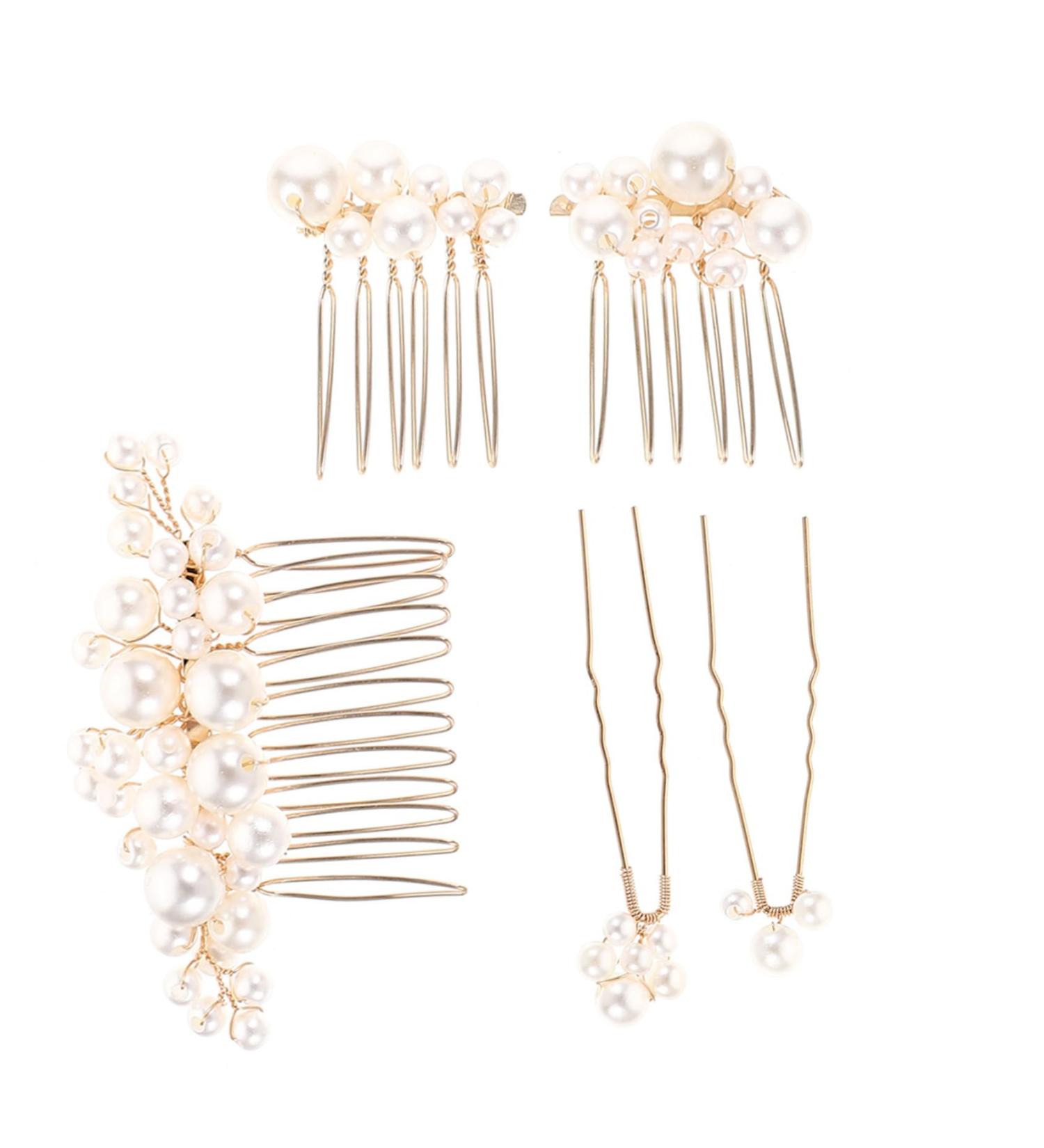 WOFASHPURET 1 Set Piece girls hair clips headpiece for bride hair clips for girls bride decor hair accessory for women pearl hair accessories for women pearl trim Metal Miss big pearl wedding - Buy Online on GoSupps.com