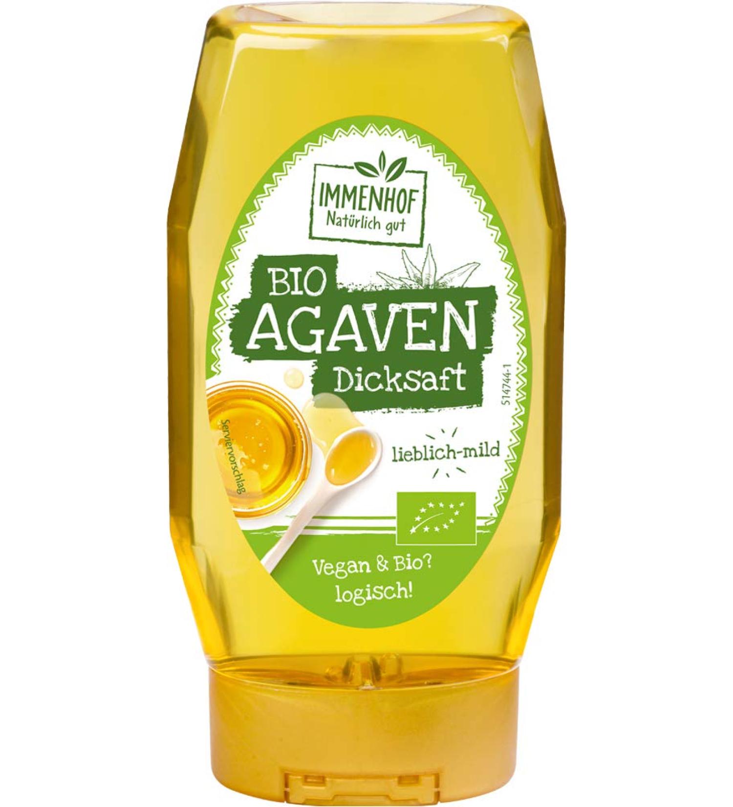 Immenhof Organic Agave Syrup - Pack of 5 (5 x 250ml) | Natural Sweetener for Healthy Living - Buy Online on GoSupps.com