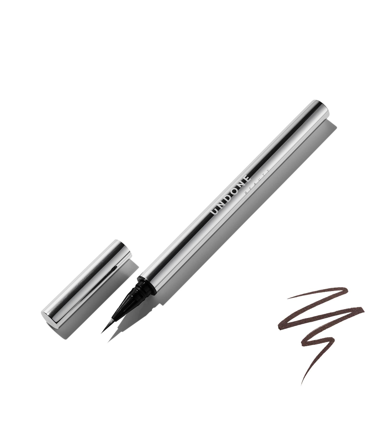 UNDONE BEAUTY Unscripted II Waterproof Precision Liquid Eyeliner with Fine Brush Tip - Dark Chocolate Brown