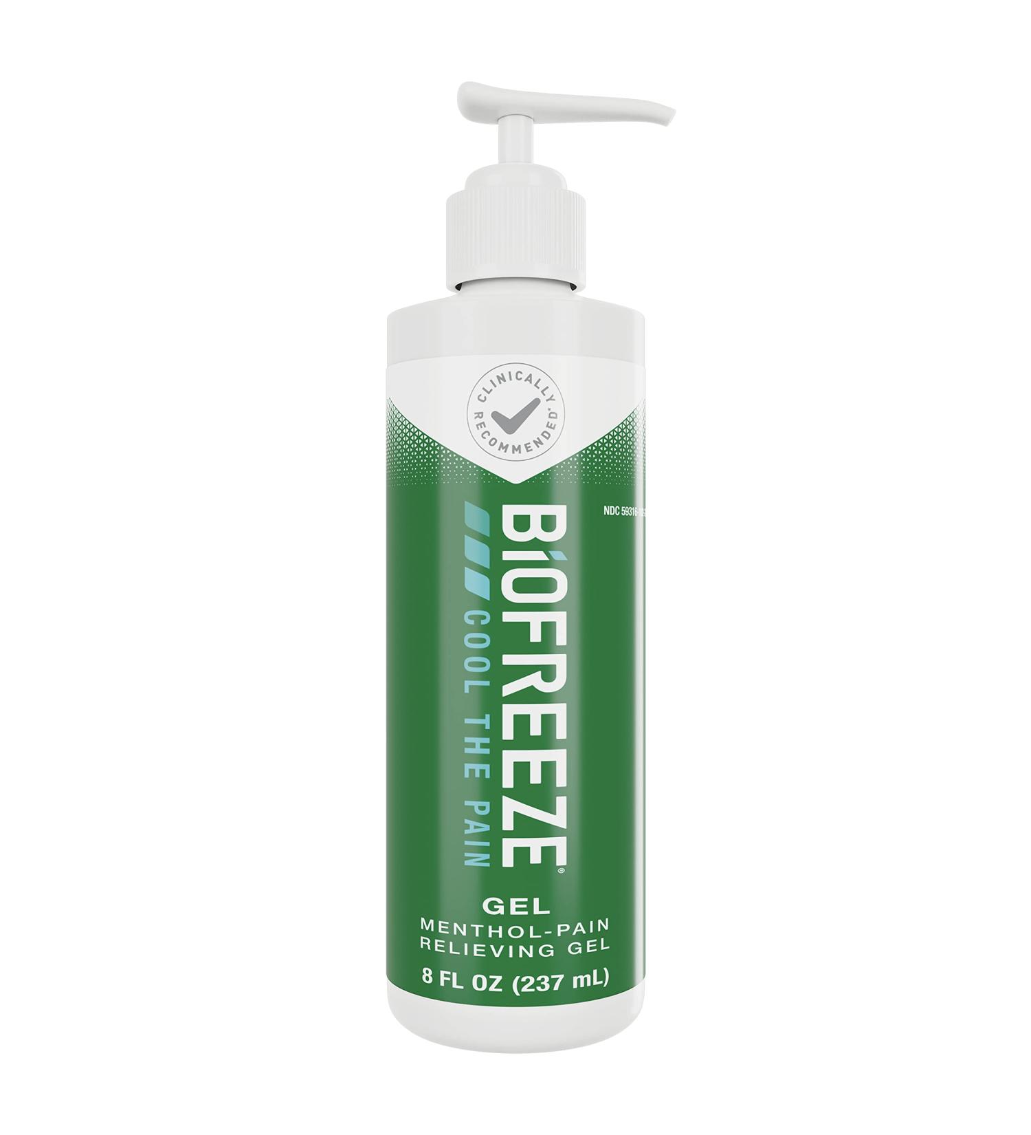 Biofreeze Pain Reliever Gel 8 oz Pump - Muscle Joint Arthritis & Back Pain Relief - Cooling Topical Analgesic with 4% Menthol - NSAID Free - Buy Online on GoSupps.com