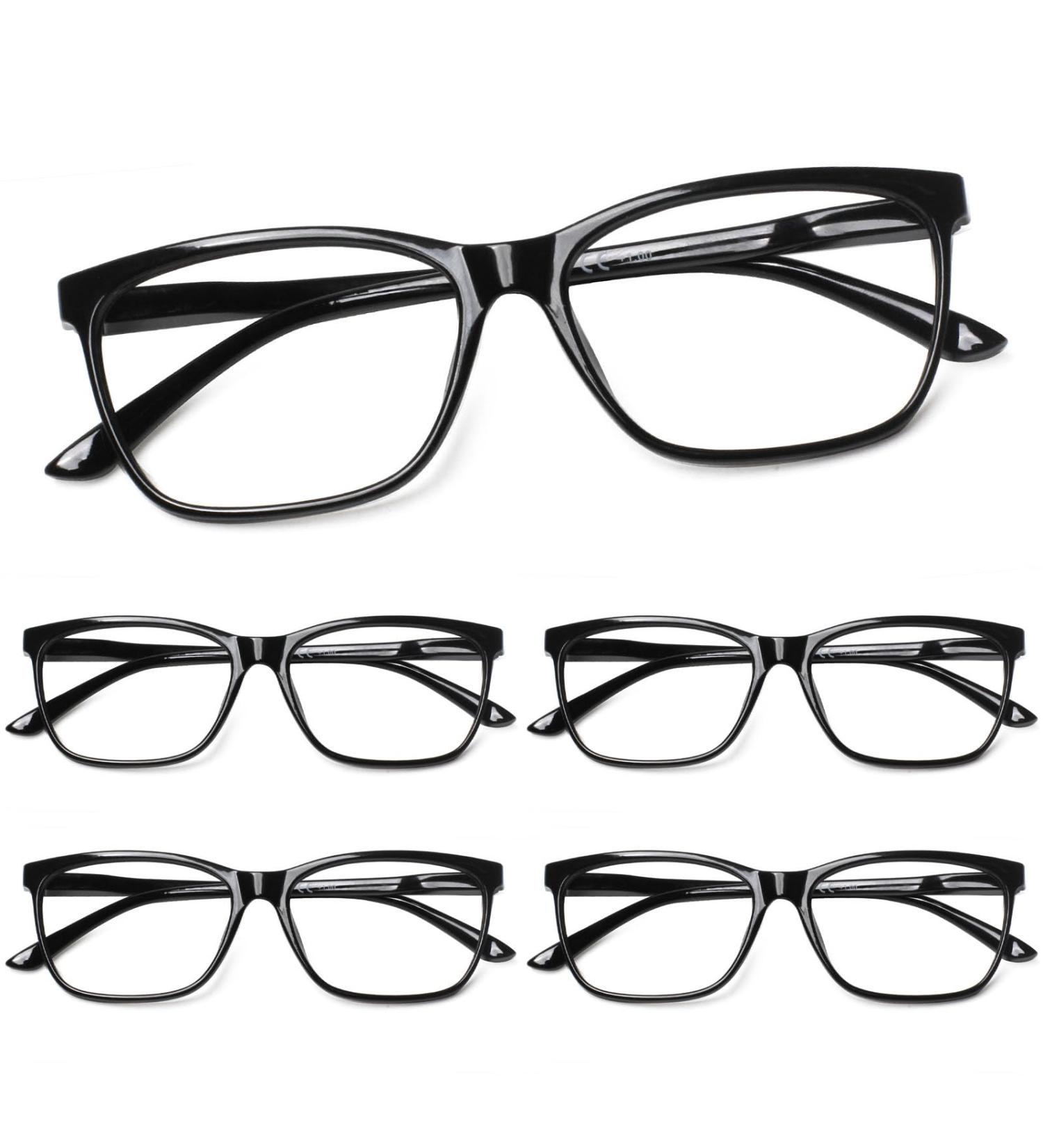 Cojwis 5 Pack Women s Blue Light Filter Reading Glasses - Ultralight Spring Hinges (0.75x Black) - Stylish & Durable Reading Aid - Buy Online on GoSupps.com