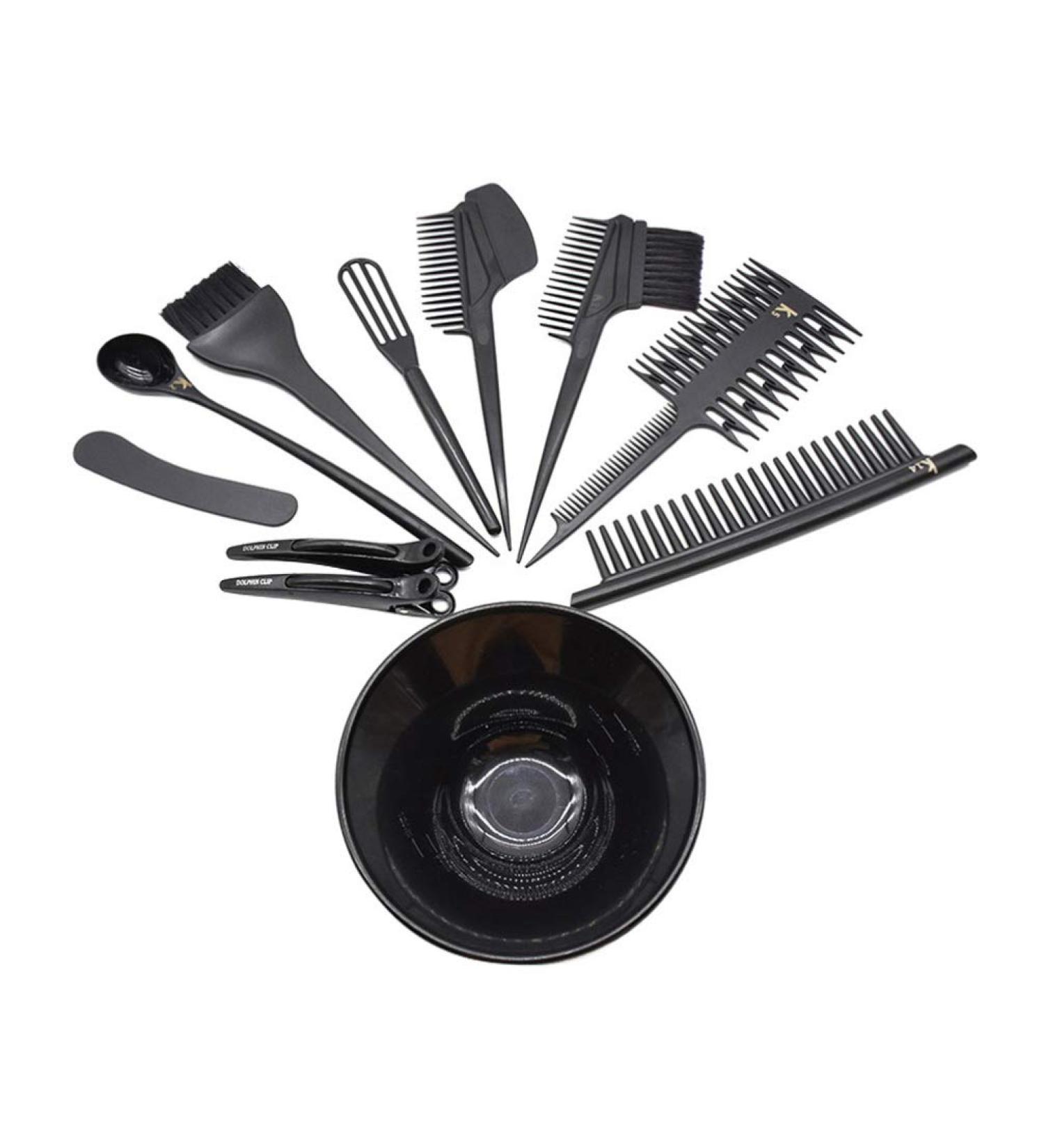 Beaupretty Hair Color Brush and Bowl Hair Clip Comb for DIY Salon Dorm Home Hair Dryers Bleaching Kit Hair Dye Tools Disposable 1 Set - Buy Online on GoSupps.com