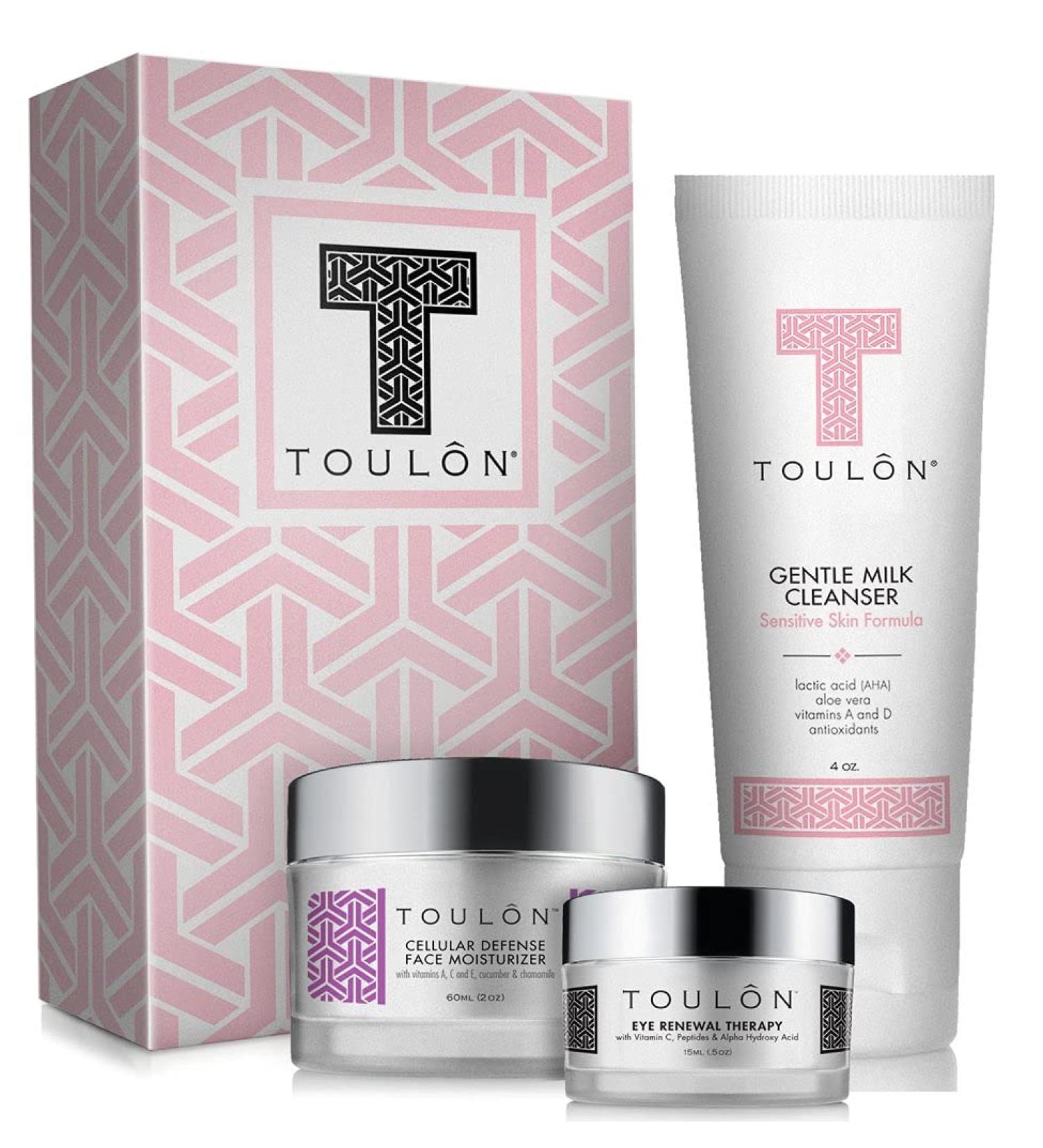 TOULON Skin Care Gift Set for Women | Anti-Aging Beauty Set | Mother's Day Gift | Gentle Milk Cleanser Antioxidant Day Cream & Eye Cream - Buy Online on GoSupps.com