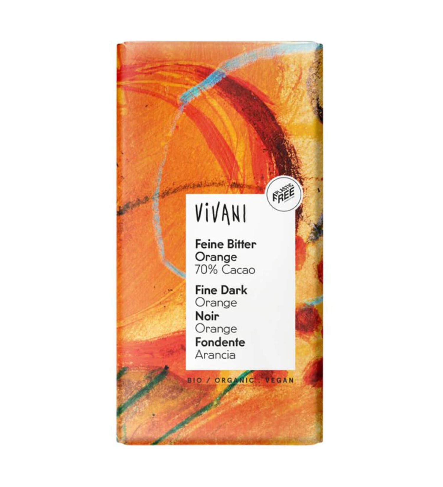 Vivani Vivani - Dark Orange Chocolate 70% Cocoa - 100g - Pack of 10