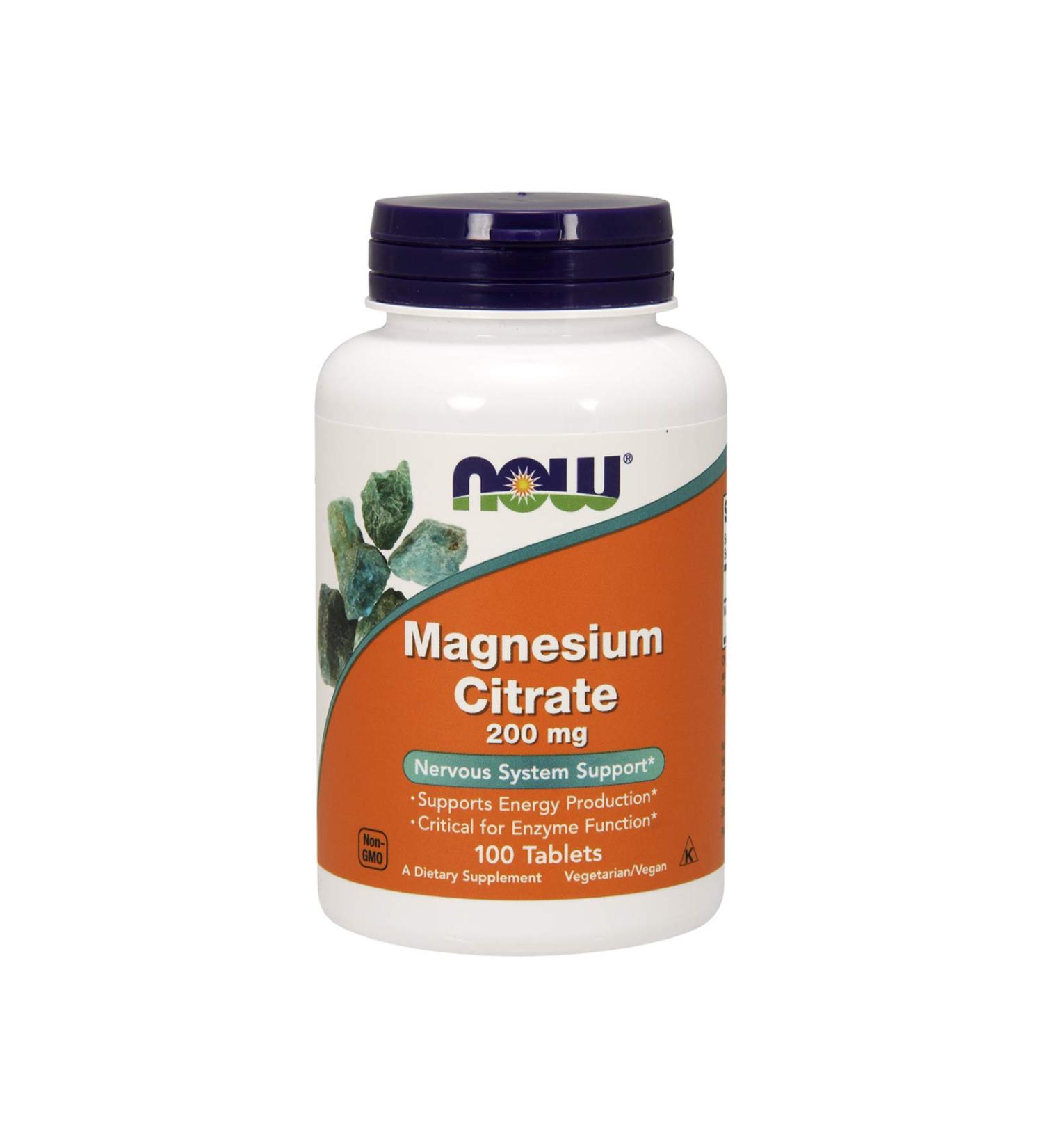 Now Foods Magnesium Citrate 200mg Tabs - 100 Count (Pack of 1) | Essential Mineral Supplement from a Trusted Brand - Buy Online on GoSupps.com