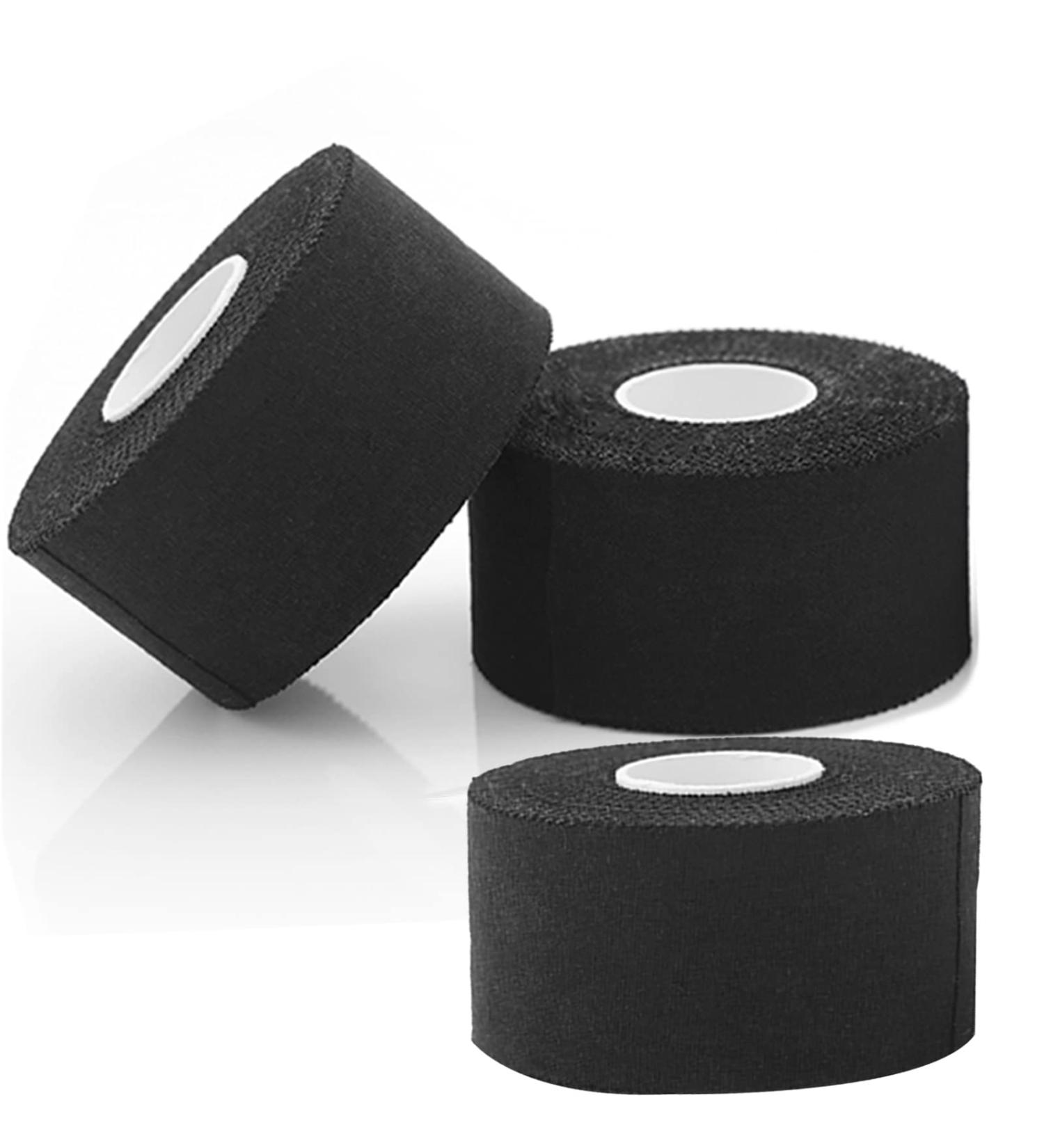 3 Pack Black Athletic Tape - Strong Medical Sports Tape for Fingers, Ankles, Wrist - No Residue, Easy Tear - 1.5in X 30yd - Buy Online on GoSupps.com