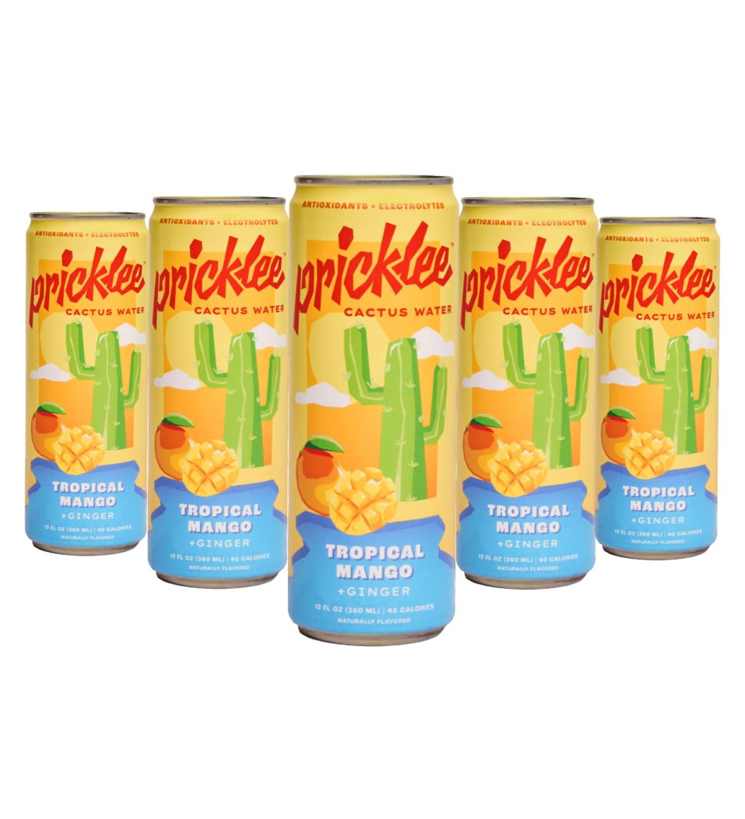 Pricklee Mango Ginger Cactus Water - Low-Calorie Hydration with Antioxidants & Electrolytes - Buy Online on GoSupps.com