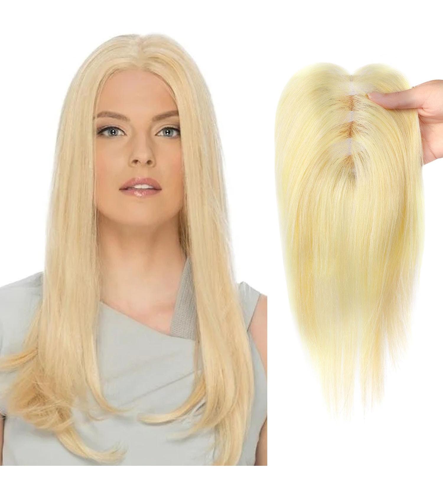 10 Inch Blonde Human Hair Topper - Clip In Wiglet for Thinning Hair Women (613#) - Buy Online on GoSupps.com