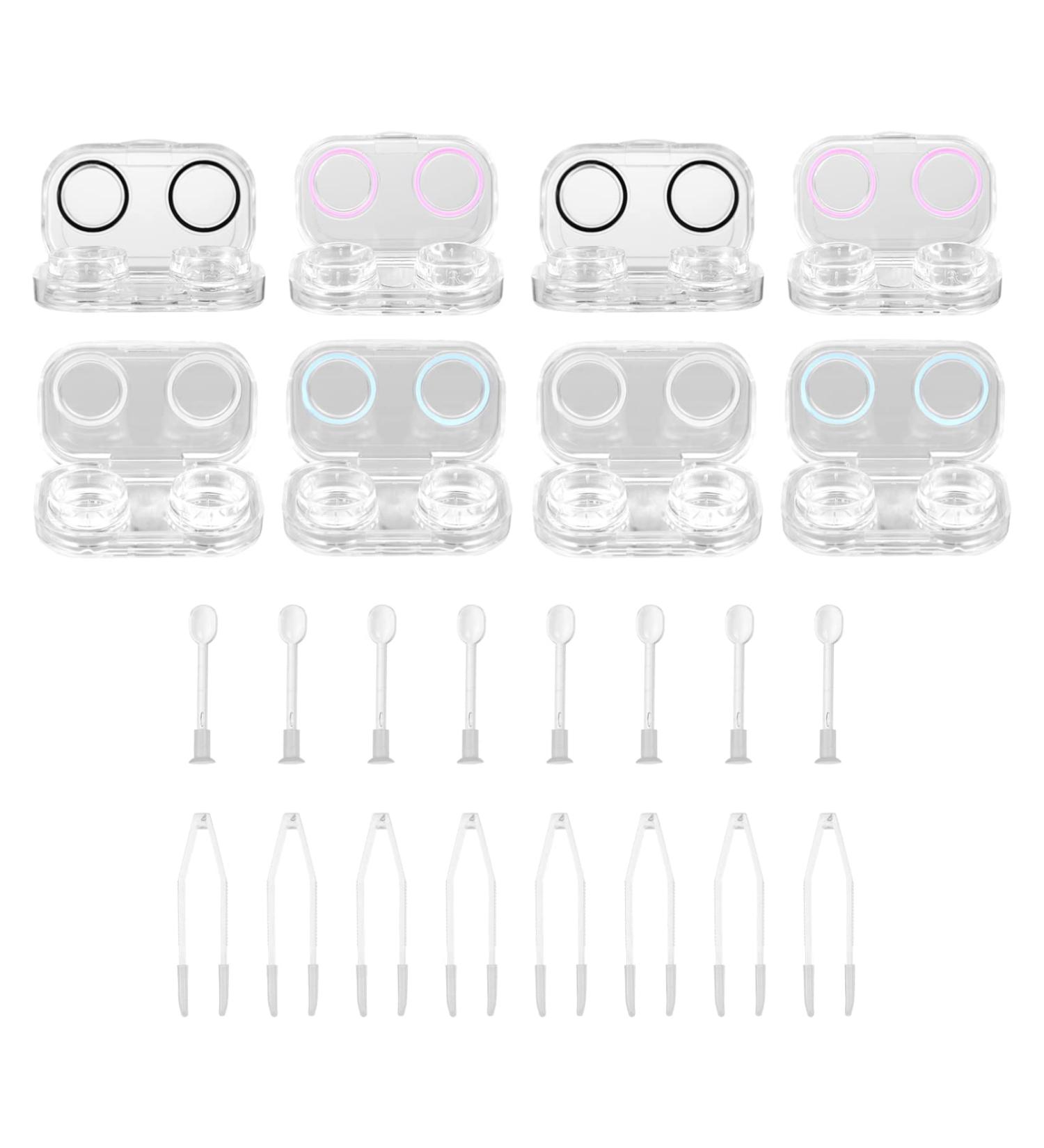 SESESFoufu Portable 8-Section Glasses Case & Contact Lens Container - Eye Care Storage Box for Travel & Daily Use - Buy Online on GoSupps.com