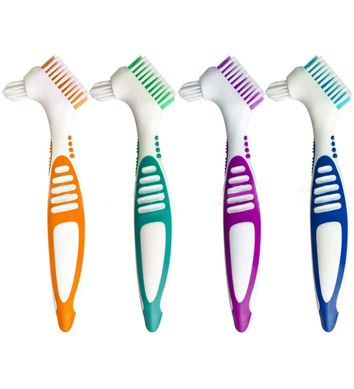4pcs Denture Cleaning Brush Denture Brush Double-Sided Denture Cleaner with Ergonomic Handle Fashion - Buy Online on GoSupps.com
