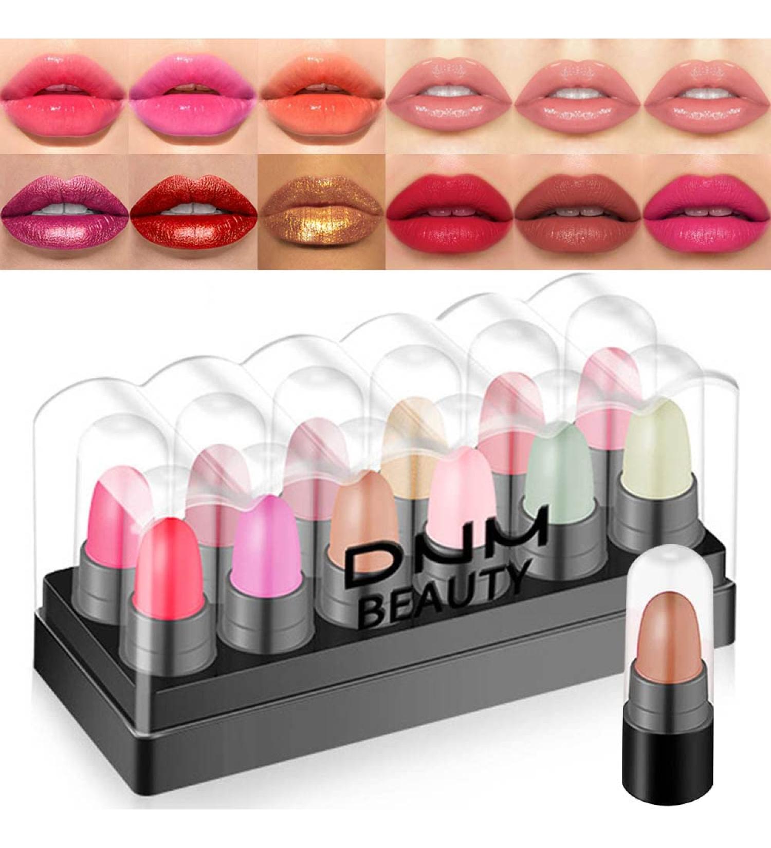 BINGBRUSH 12Pcs Mini Capsule Lipstick Pills Set - Color Changing Jelly Magic Lipsticks, Strawberry Mint Apple Lip Balm, Matte & Metallic Lipsticks - Women Mood Lip Stick 12 Colors - Buy Online on GoSupps.com