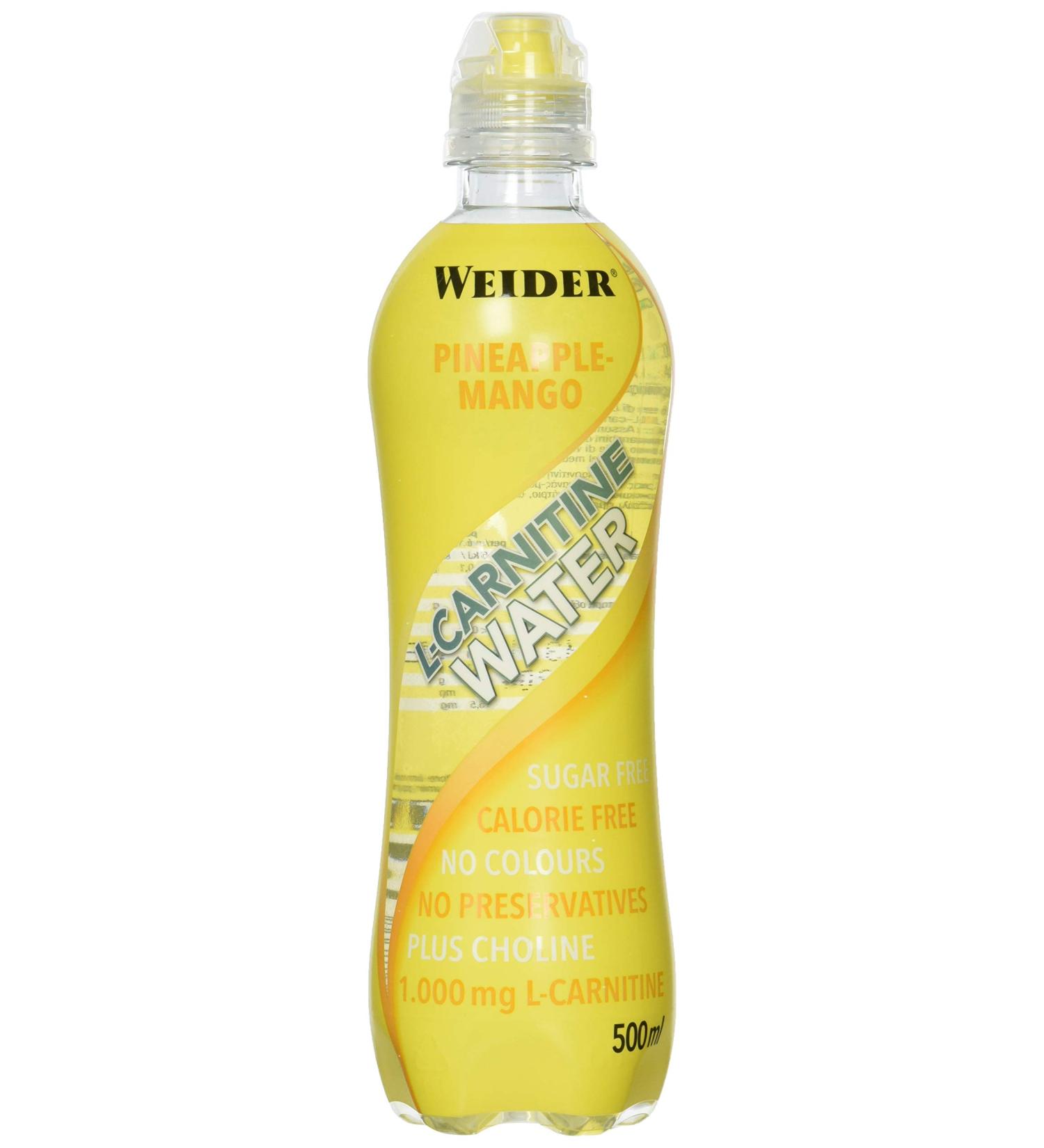 Buy Weider L-Carnitine Water - Pineapple-Mango Flavor (12 Pack) | Boost Energy & Support Fat Loss - International Shipping Available - Buy Online on GoSupps.com