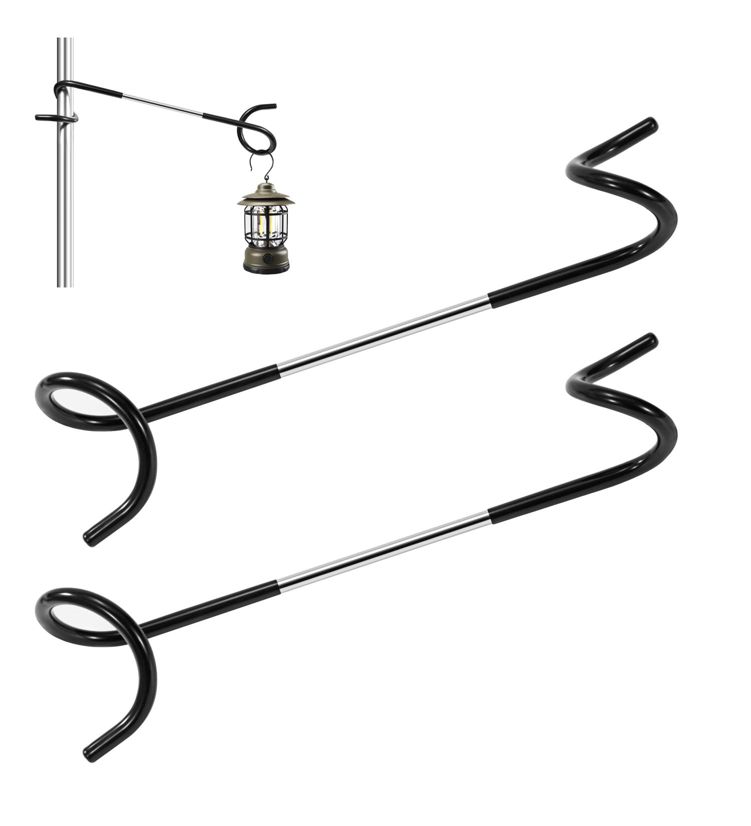 Aymqc Camping Lantern Holder - Double-Ended Hooks for Outdoor Lanterns & Garden Use | 2 Pieces (Black) - Buy Online on GoSupps.com