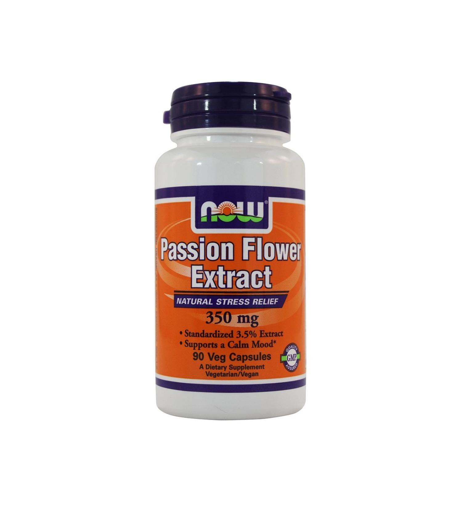 NOW Foods Passion Flower Extract 350 mg 90 VegiCaps (Pack of 2) - Buy Online on GoSupps.com