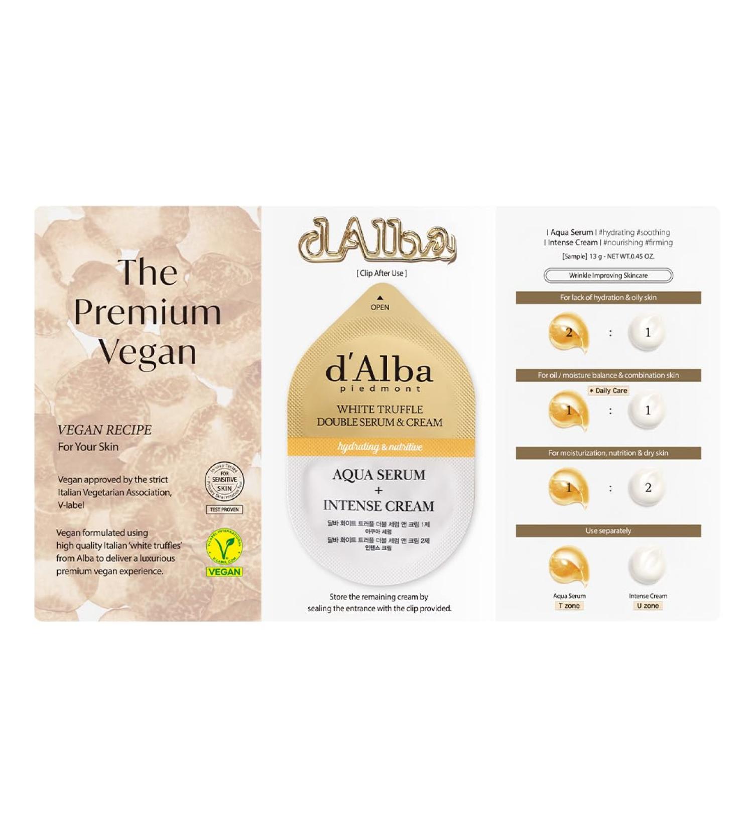 d'Alba White Truffle Double Serum & Cream (0.45 Ounce (Pack of 1)) 99 Ounce (Pack of 1)