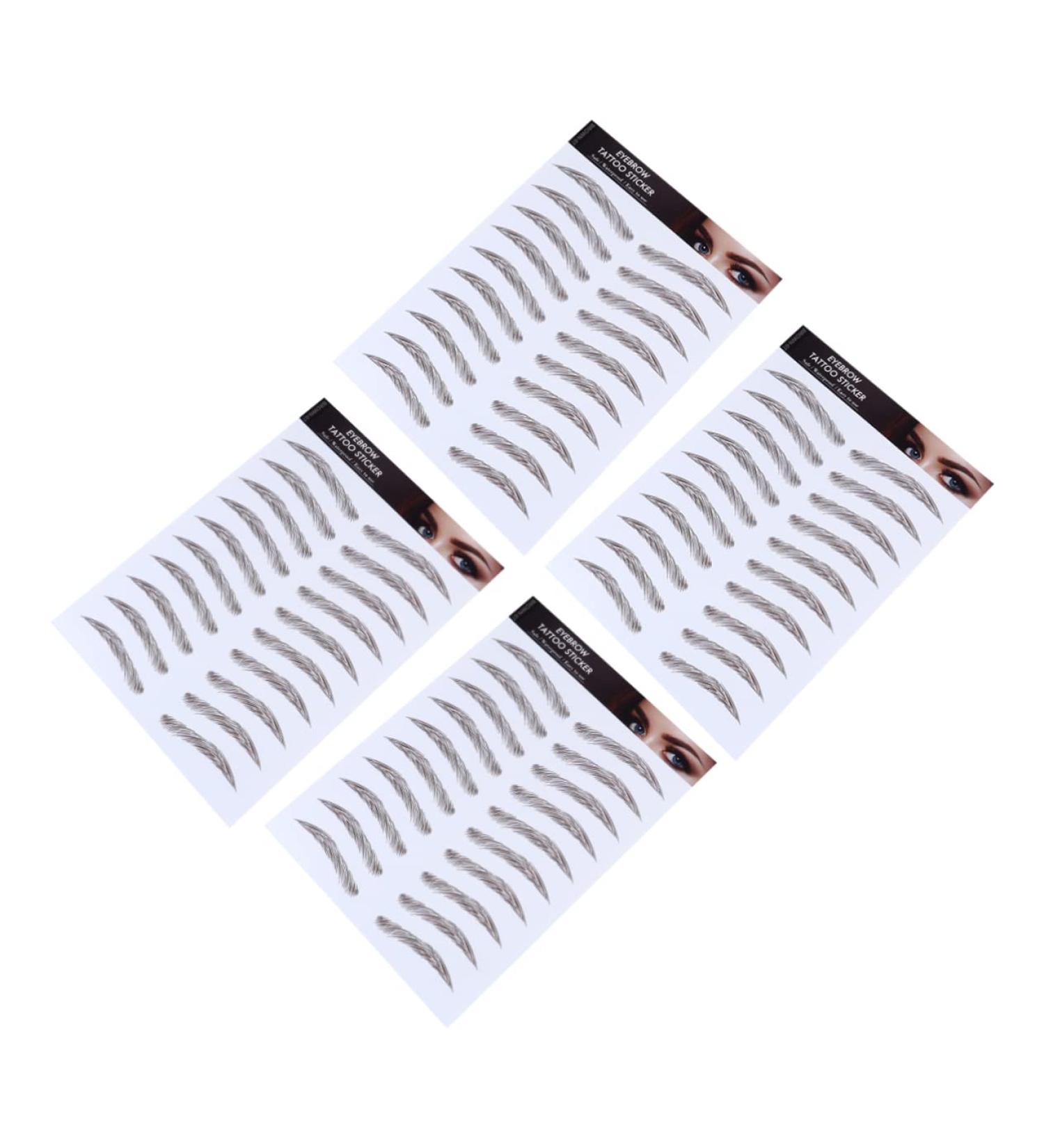 Housoutil Authentic Eyebrows 4pcs Eyebrow Stickers 6d Hair- Eyebrows Stickers Water Transfer Eyebrow Sticker 4d Tool Water Proof - Buy Online on GoSupps.com