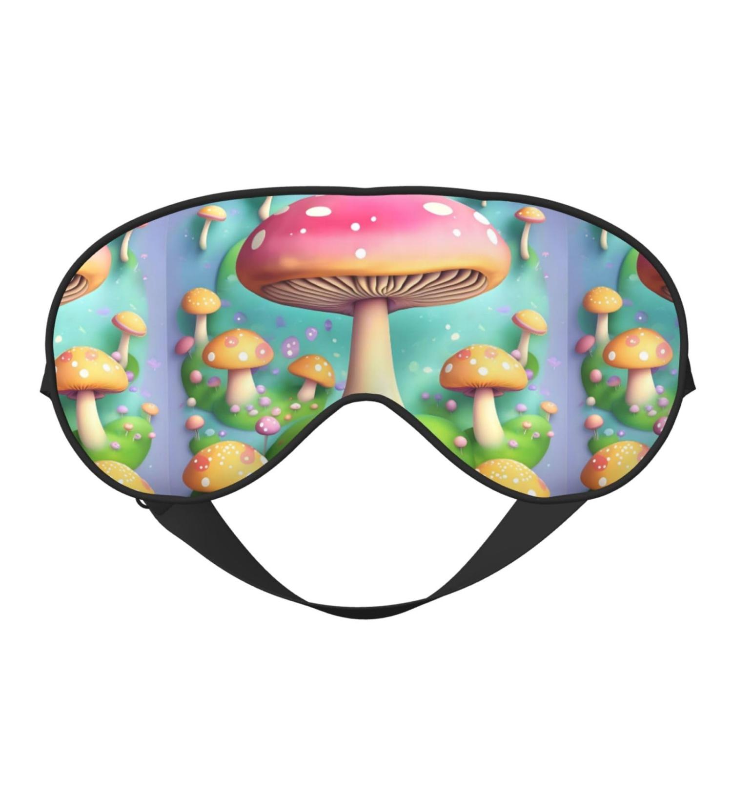 Buy Wonderful Little Mushrooms Unisex Adjustable Blackout Sleep Eye Mask | Perfect for Travel Yoga & Naps - International Shipping Available - Buy Online on GoSupps.com