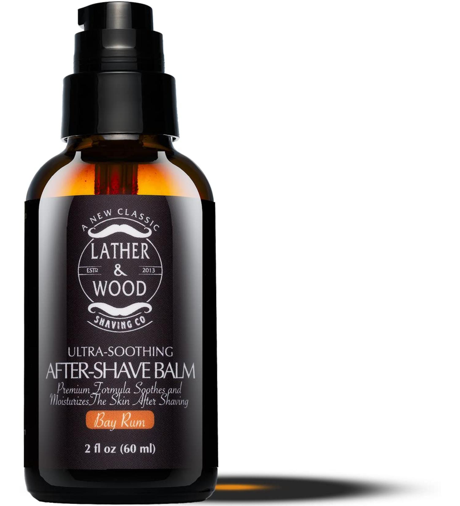 Lather & Wood Bay Rum Aftershave Balm - Soothing Aftershave Lotion and Cologne - Buy Online on GoSupps.com