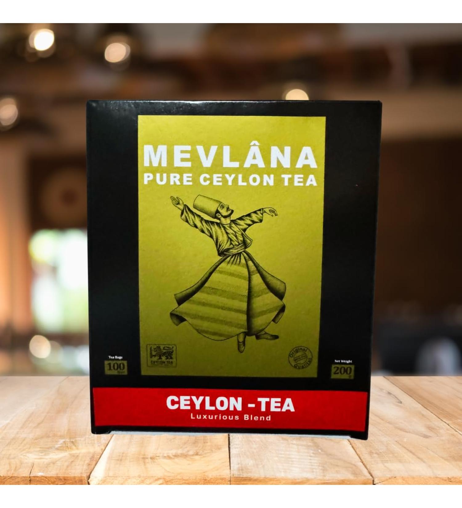 Mevlana Pure Ceylon Tea 200g - 100 Tea Bags - Luxurious Blend - Packed in Sri Lanka - Buy Online on GoSupps.com