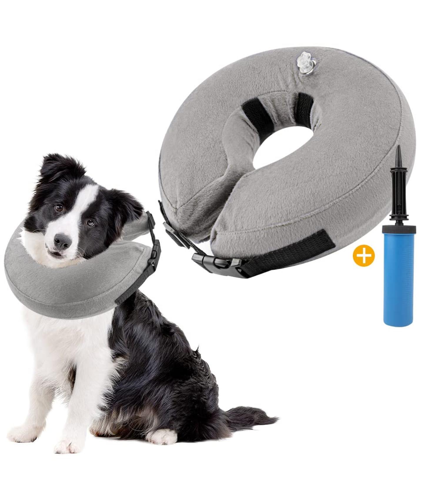 NASJAC Inflatable Dog & Cat Collar - Adjustable Comfortable Wound Protection Quick Lock Leak-Proof for Post-Operative Care - Buy Online on GoSupps.com