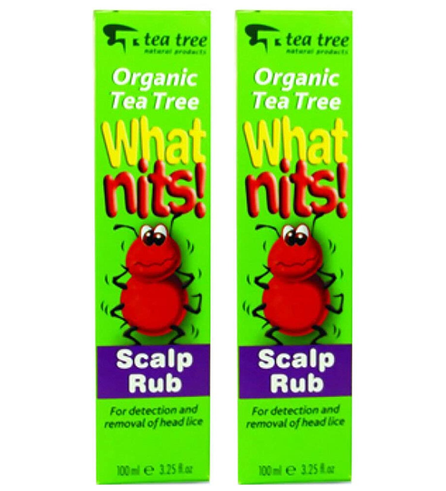 What Nits! Tea Tree Scalp Rub for Treatment of Head Lice - 2 x 100ml Twin Pack