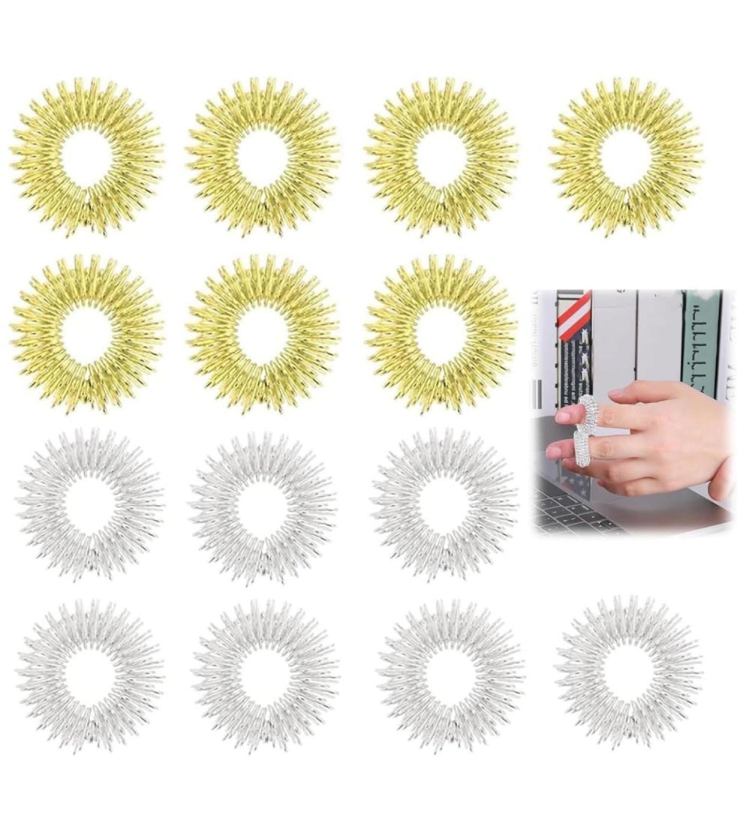 Komunj 14-Piece Massage Ring Set | Stress Relief & Relaxation Finger Massagers for Kids & Adults | Promote Blood Circulation - Buy Online on GoSupps.com