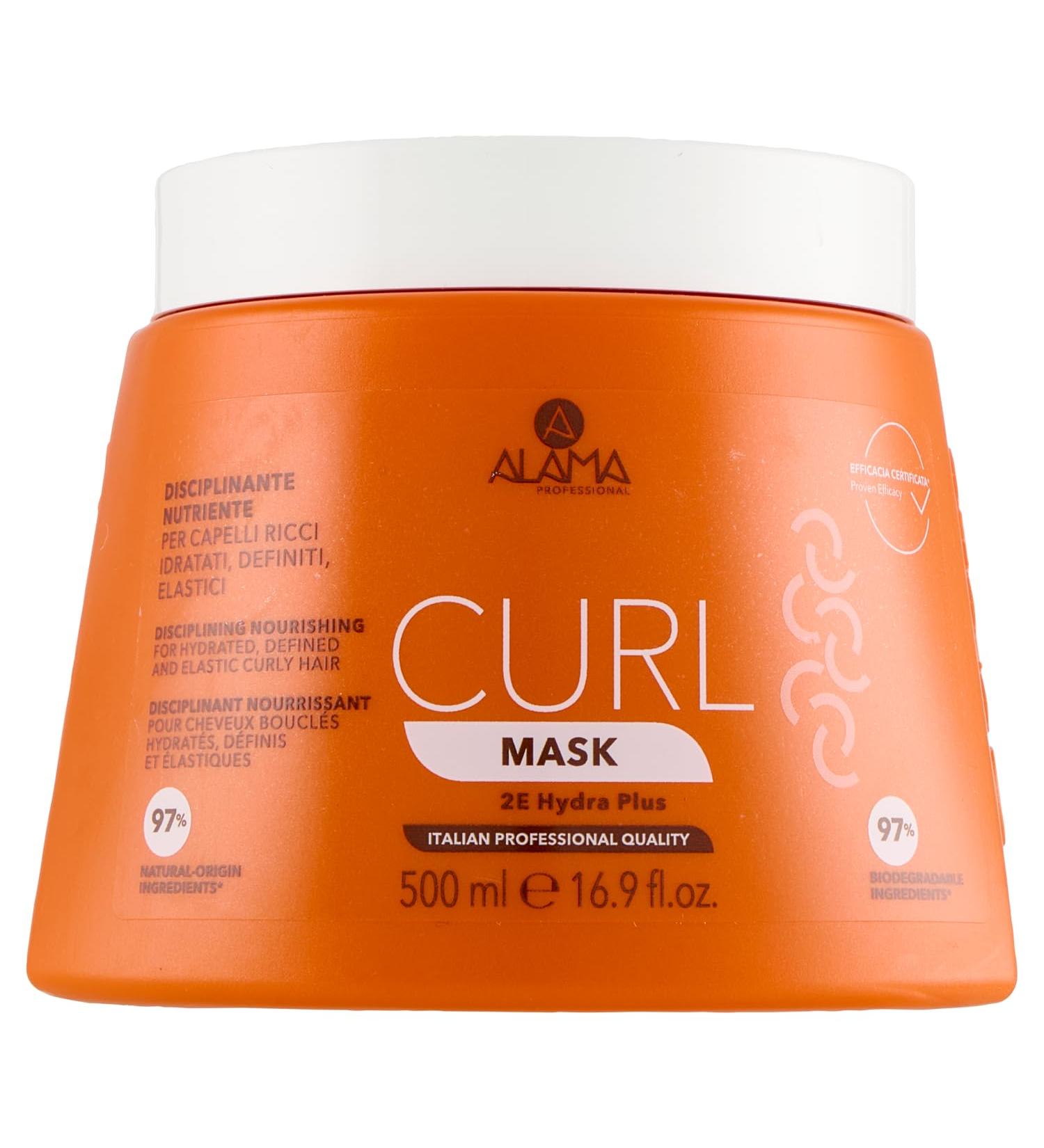 A ALAMA Alama Professional Curl Mask for Curly and Wavy Hair Moisturized Defined and Elastic with Olive Oil and Erythritol Anti-Crepe and Long-Lasting Hydration 500ml