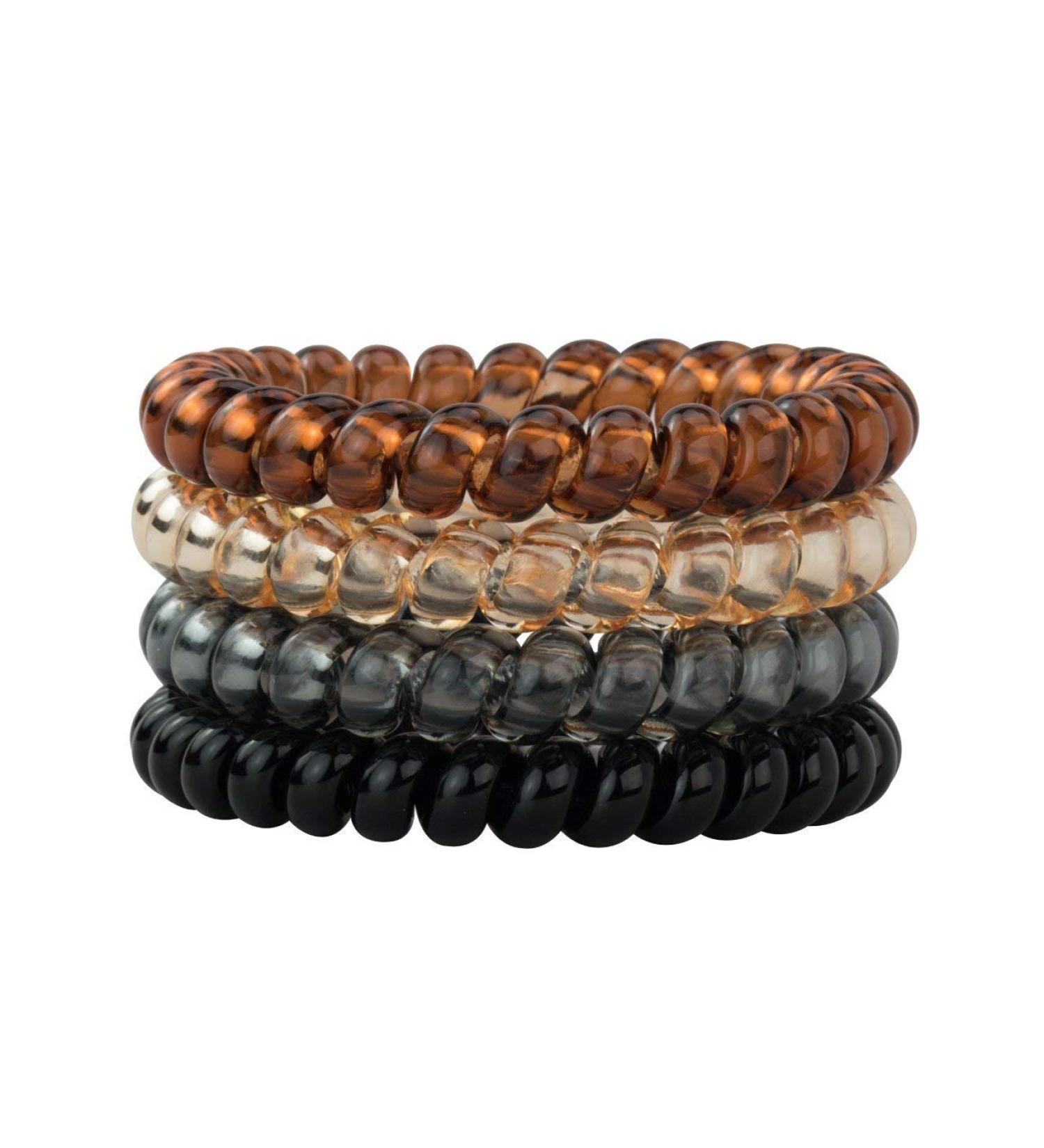 Kitsch Large Spiral Hair Ties for Women - Waterproof 8 Pcs Ponytail Holders - Ideal for Thick & Thin Hair - Brunette Coils - Buy Online on GoSupps.com