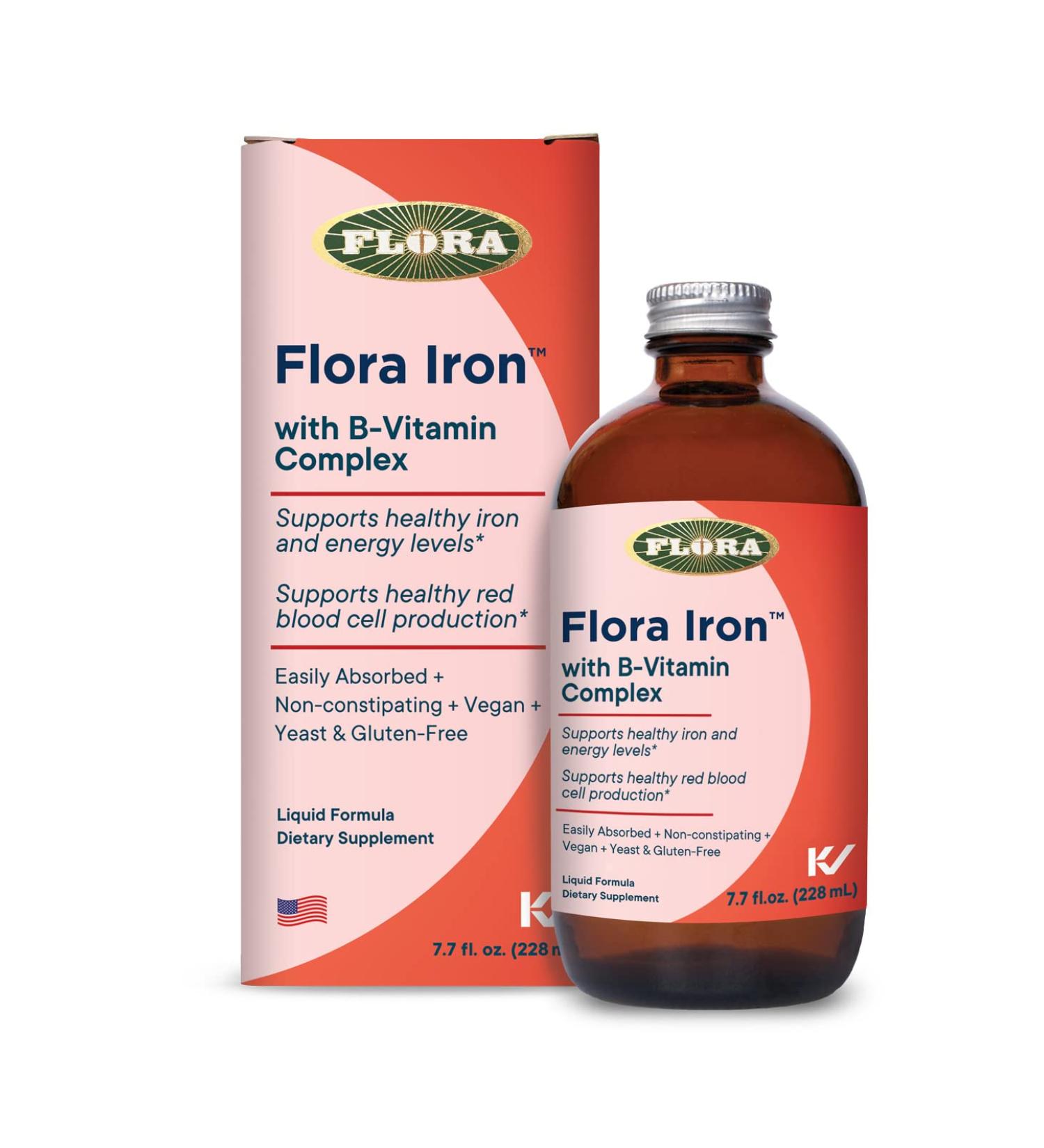 Flora Iron+ Herb with B-Vitamin Complex 7.7 fl oz - Boost Energy & Immunity - Buy Online on GoSupps.com