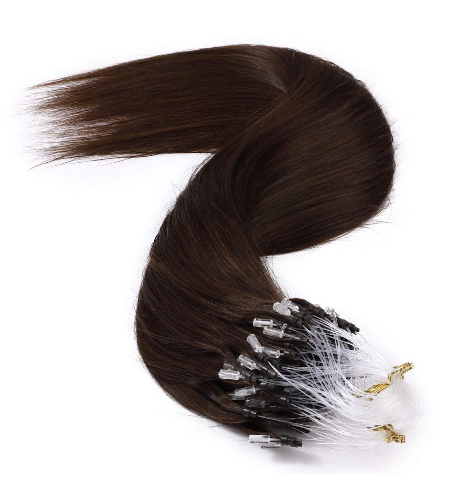 Rich Choices Microring Extensions | 50 Strands Real Remy Hair Loop Extensions | 55cm #4 Chocolate Brown - Smooth 1g 50g Extensions - Buy Online on GoSupps.com