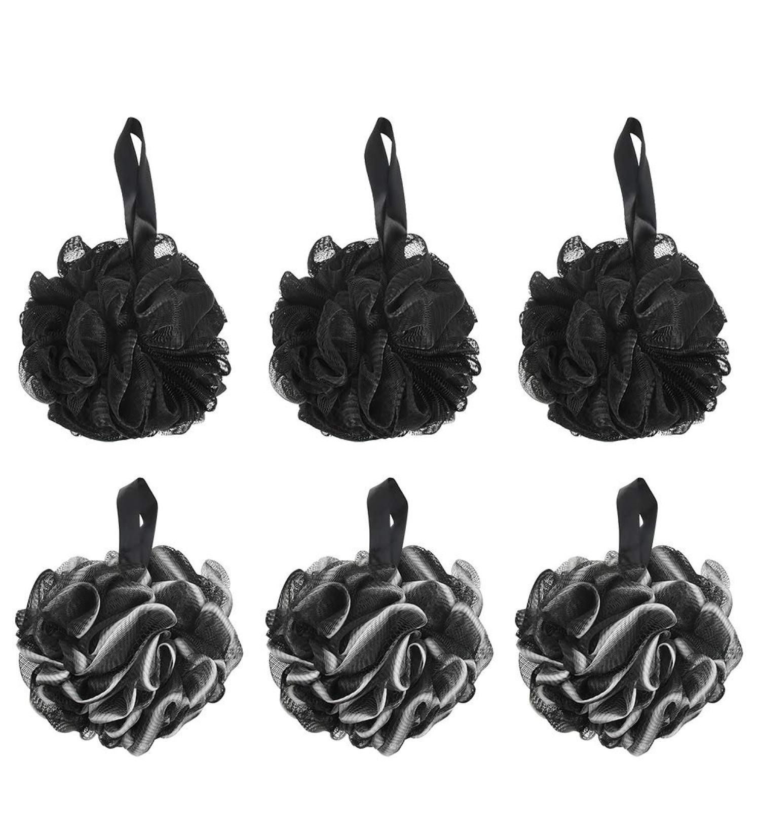 Buy 6 Pack Foamy Charcoal Bath Sponge Loofah - Exfoliating Body Wash Brushes - Buy Online on GoSupps.com
