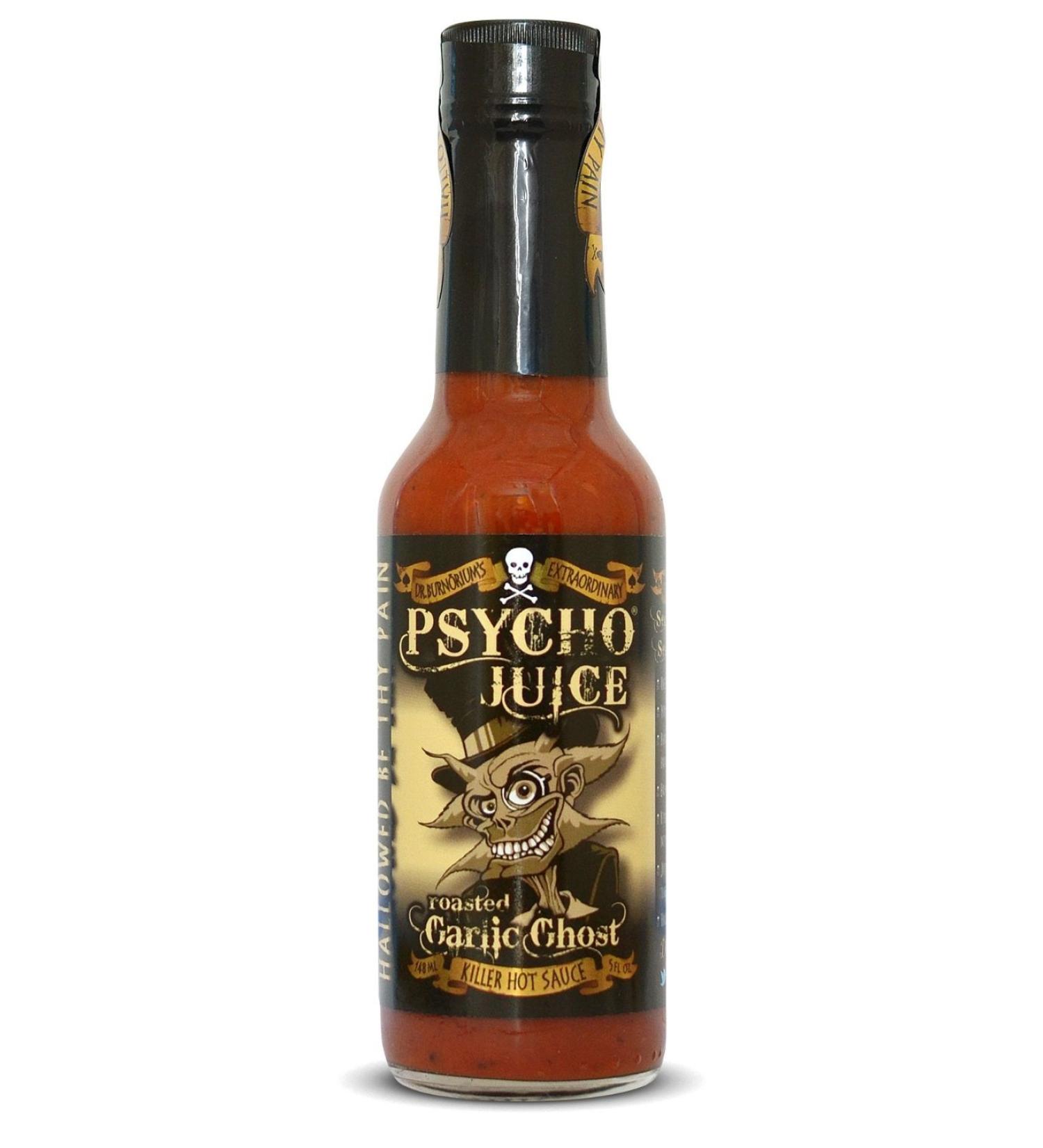 Psycho Juice Roasted Garlic Ghost Pepper Hot Chilli Sauce 148ml