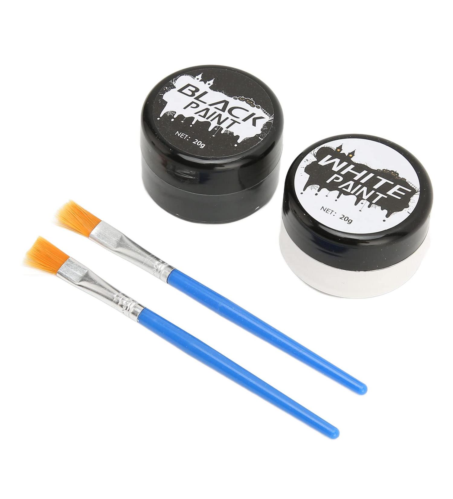 Black & White Face Body Paint Kit for Halloween Easy Apply Wash Off | Cosplay Clown Zombie Makeup - Buy Online on GoSupps.com