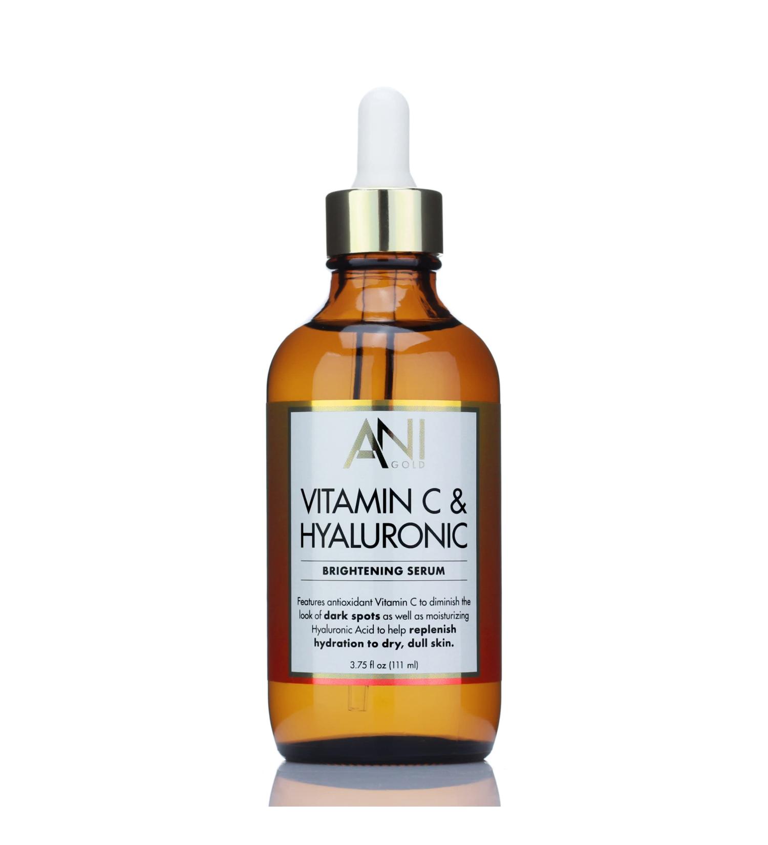 Vitamin C + Hyaluronic Acid Facial Serum Skin Care Anti-Aging Moisturizer Potent Face Skincare Booster For Dry Skin Age Spots Wrinkle Repair Dark Spots & Fine Lines Large 3.75 Fl Oz Vitamin C & Hyaluronic Acid Serum