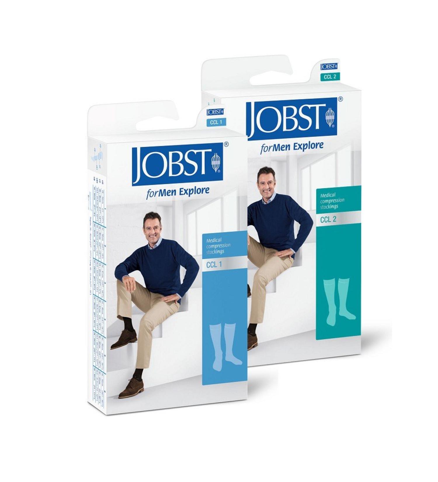 Jobst forms Explore - Men's compression stockings knee socks |KKL1 |Long |Khaki |IV |Travel socks |Commercial socks |With cotton and integrated carbon fibers