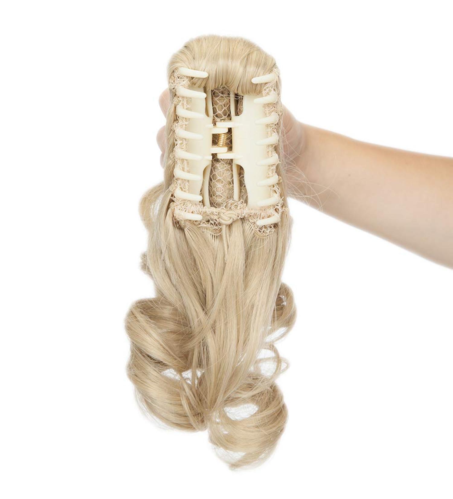 SEGO Ponytail Extension - Voluminous Wavy Real Hair Top Piece - Ashblond Mix - 30cm (110g) - International Shipping Available - Buy Online on GoSupps.com