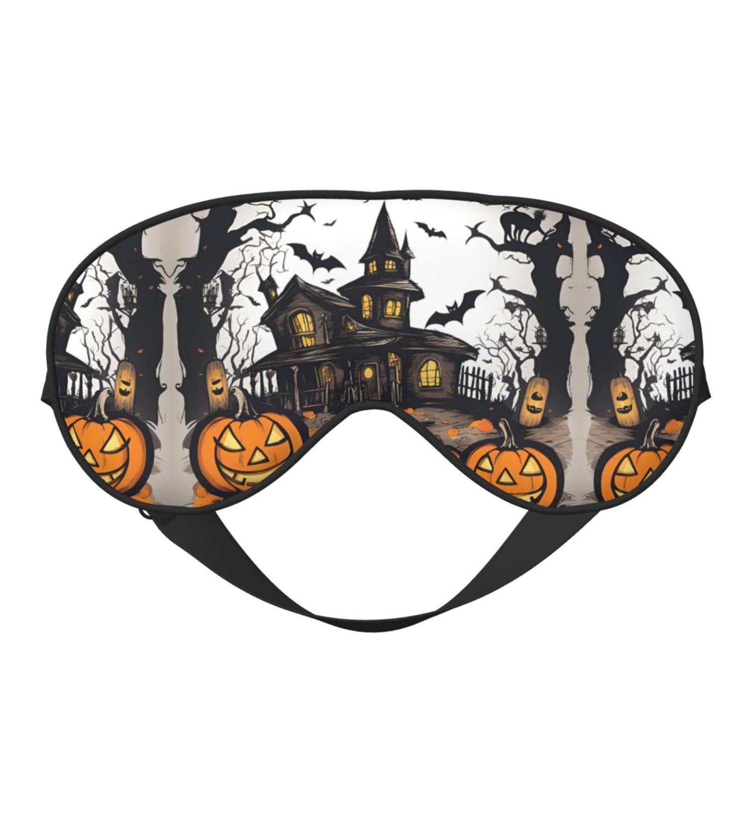 Happy Halloween Vector Soft Sleep Eye Mask | Breathable Female Eye Patch for Travel & Relaxation - Buy Online on GoSupps.com