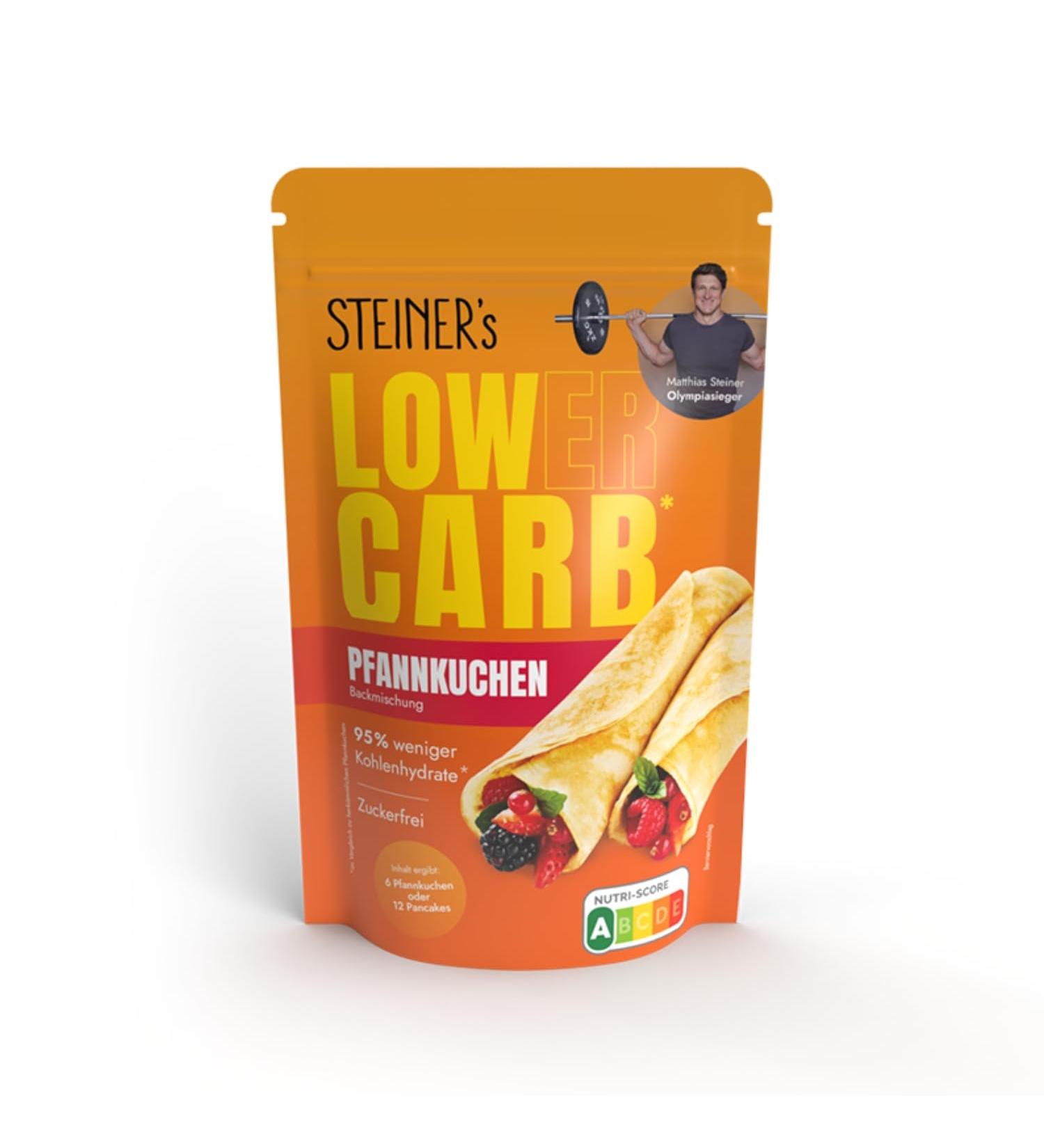 Steiner's Low Carb Pancake Mix - Sugar-Free Gluten-Free High Protein (7.8g) for Pancakes & Waffles - 150g Pack - Buy Online on GoSupps.com