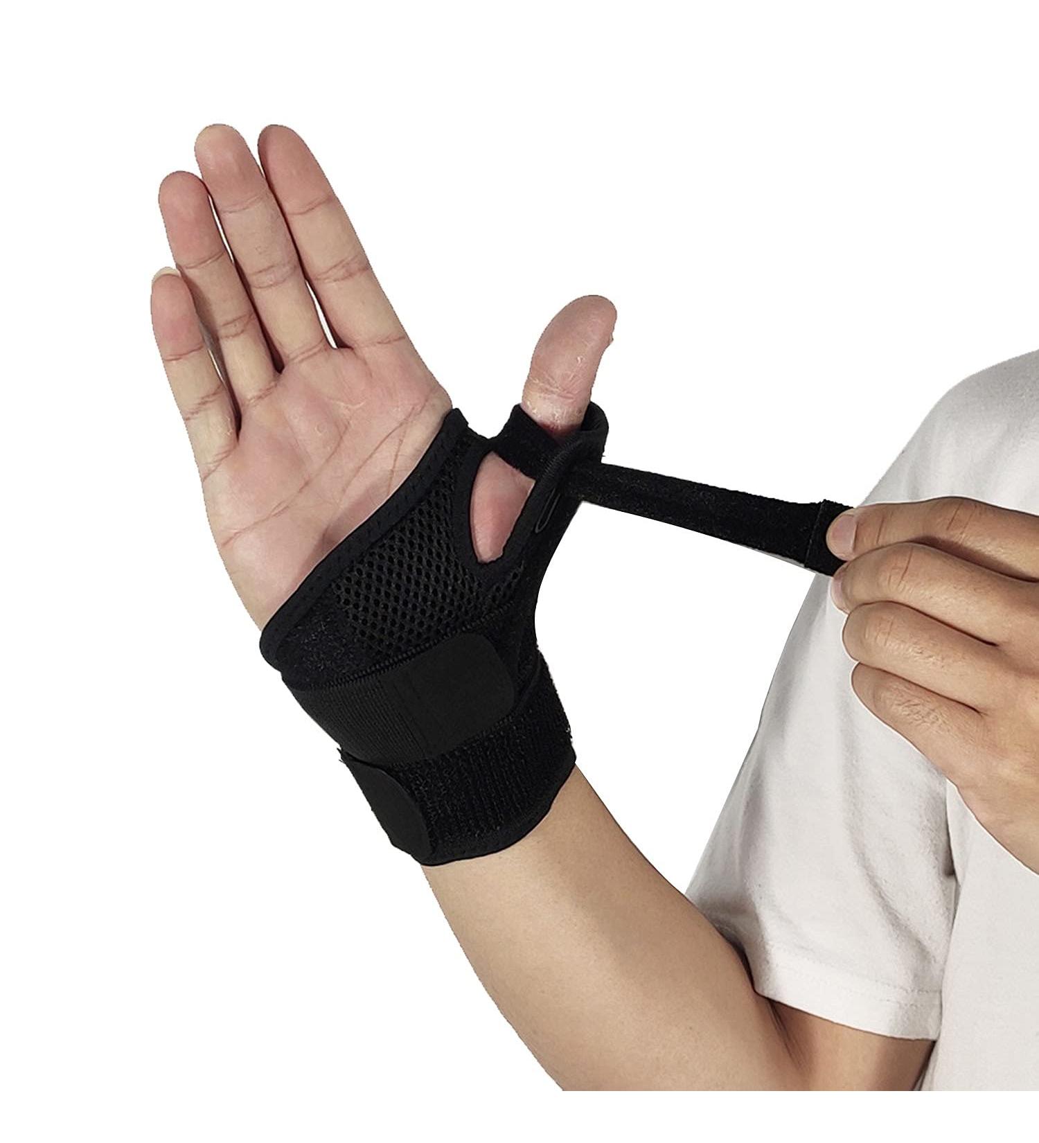 Buy Carpal Tunnel Wrist Brace - Sports Finger & Thumb Protection for Fitness | Black 1 Pack - Buy Online on GoSupps.com
