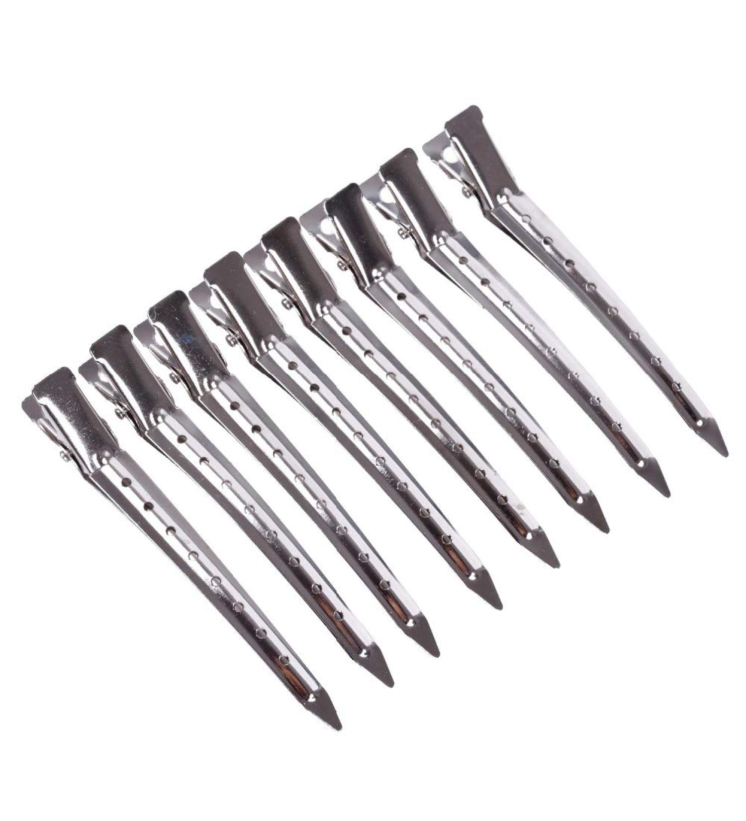 24pcs 3.5 Silver Duckbill Hair Clips for Extensions - Alligator Clips with Holes - Buy Online on GoSupps.com