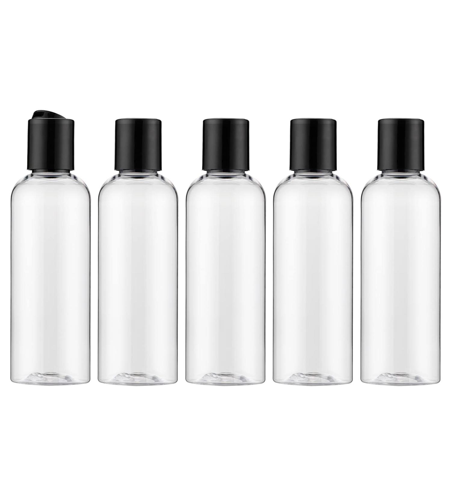 Owlyee 3.4oz Travel Bottle with Disc Top Flip Cap (5PCS) - 100ml Clear Empty Plastic Containers for Shampoo, Lotion, Soap - Buy Online on GoSupps.com