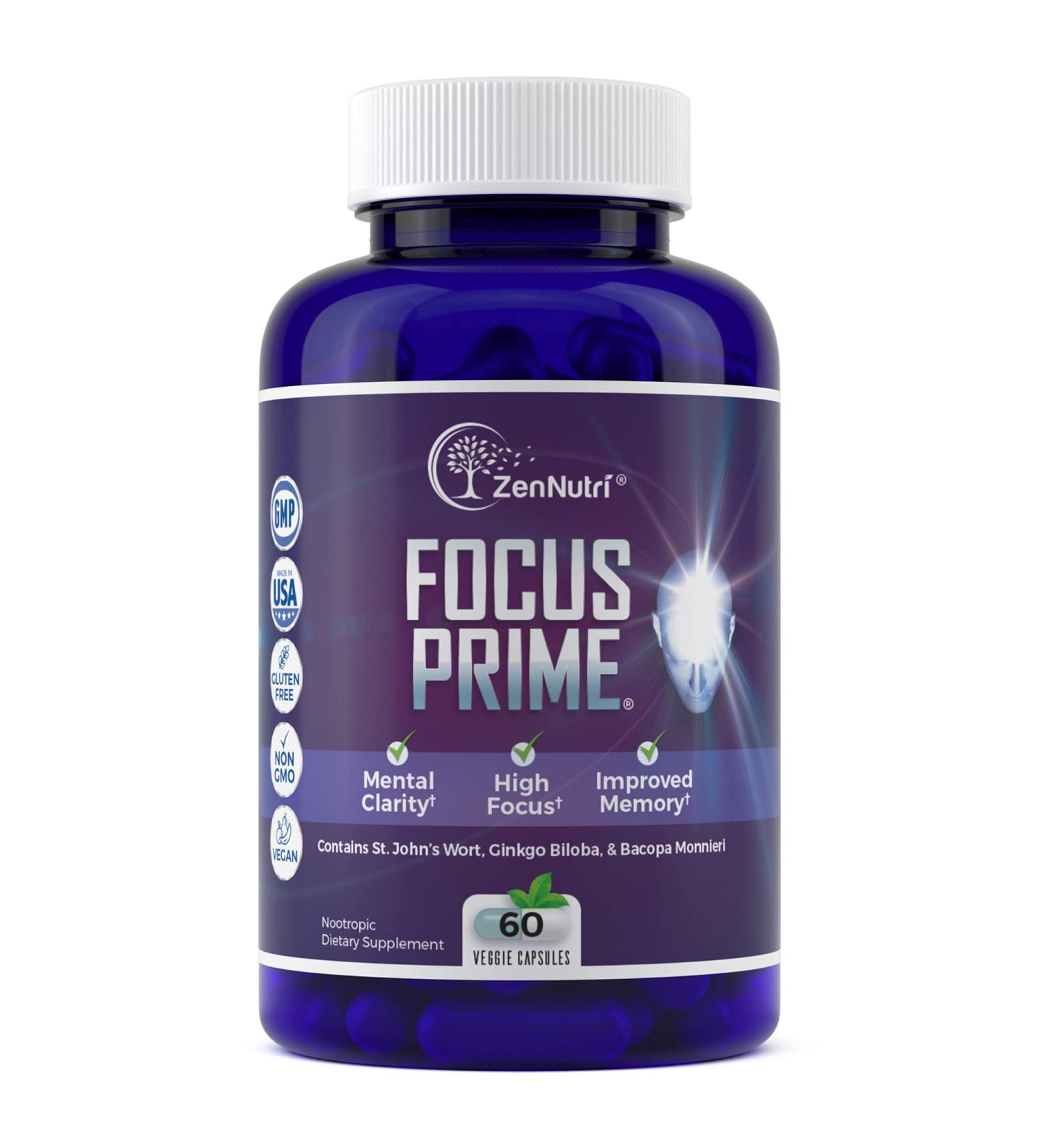 Brain Booster Supplement for Focus, Memory, Clarity & Mood Support - Natural Nootropic with Ginkgo Biloba, Bacopa Monnieri & More - 60 Count - Buy Online on GoSupps.com