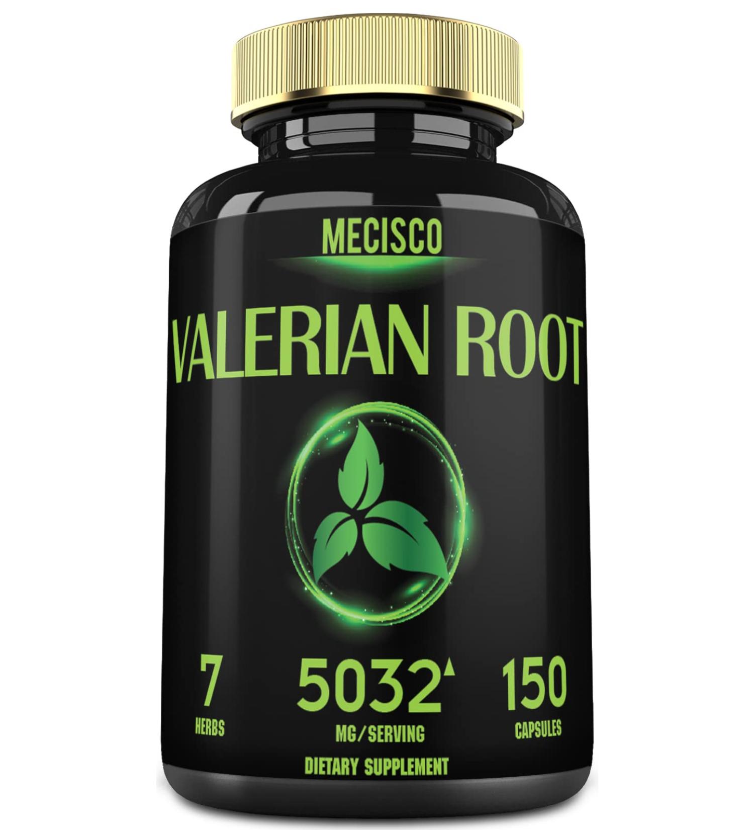Valerian Root Capsules 5032mg - 150 Capsules - Highest Potency w/ Ashwagandha, Ginger, Chamomile, Balm, Black Pepper - Relax & Restful Mind - 5 Month Supply - Buy Online on GoSupps.com