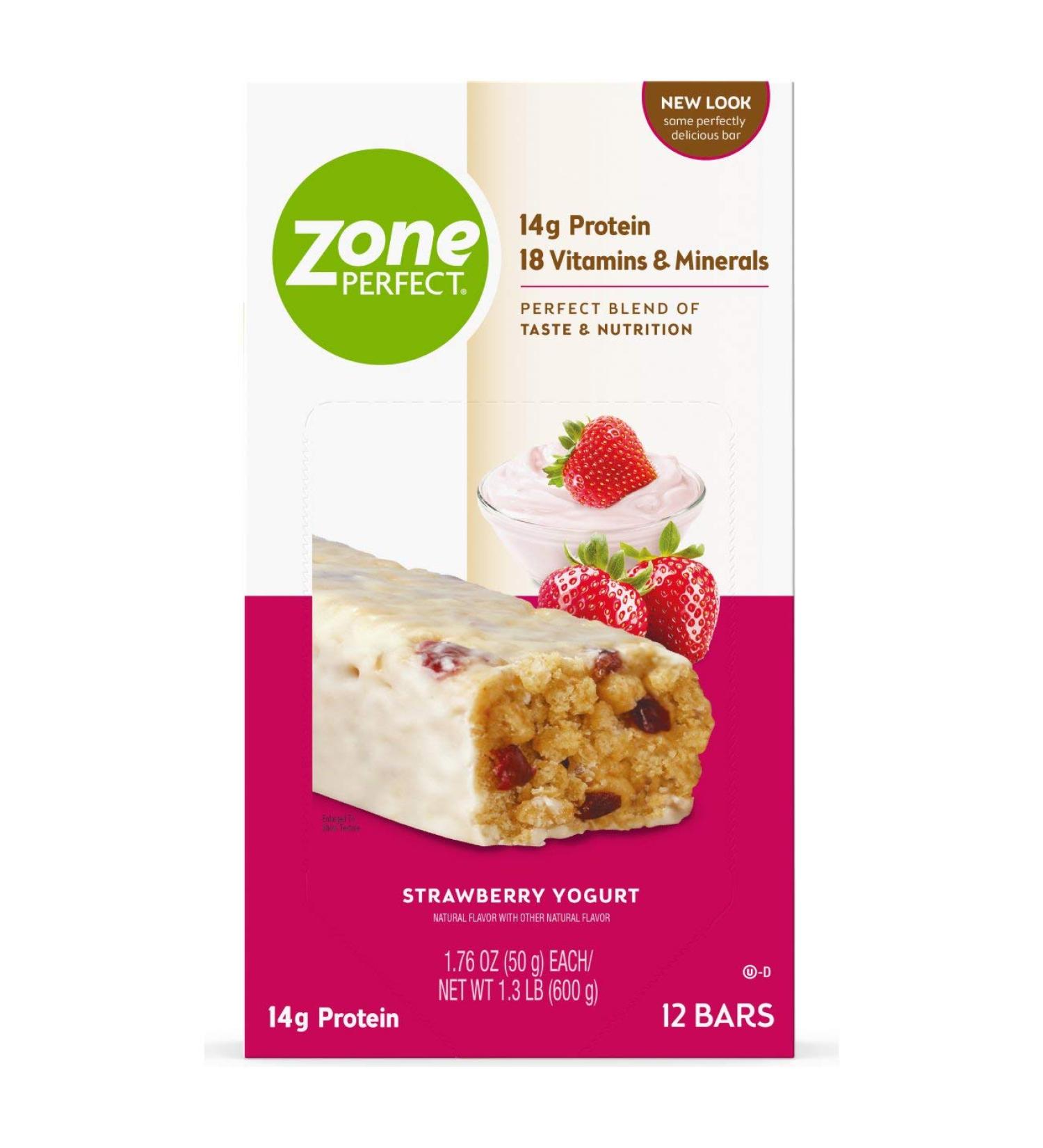 ZonePerfect Strawberry Yogurt Nutrition Bars - 12 Pack (1.76 oz Each) | Healthy Snack - Buy Online on GoSupps.com
