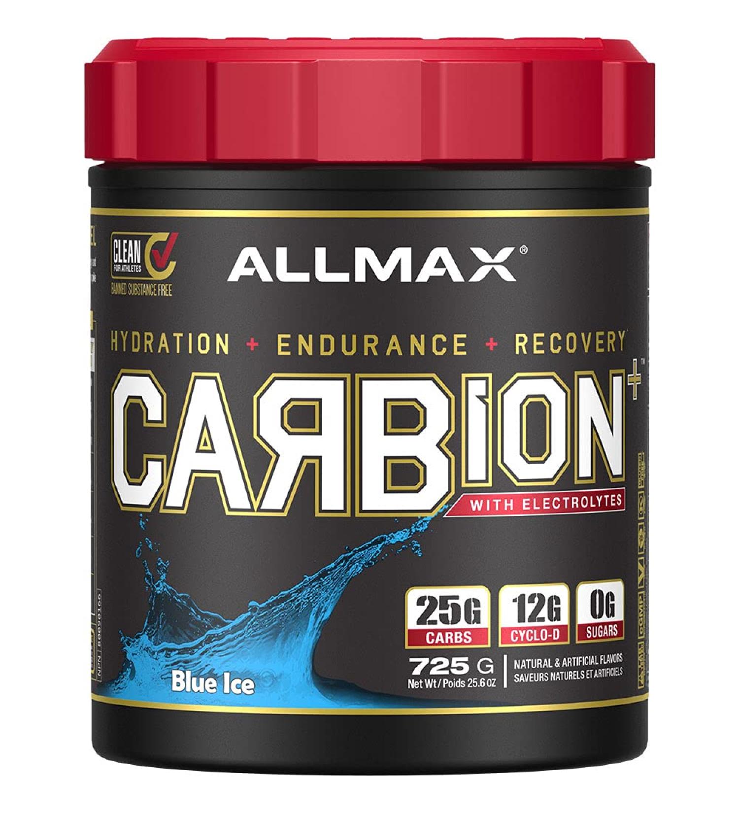 ALLMAX Nutrition - CARBION+ (Hydration Endurance & Recovery) - Blue Ice - 725 Gram Blue Bomb Pop 725.0 g (Pack of 1) - Buy Online on GoSupps.com