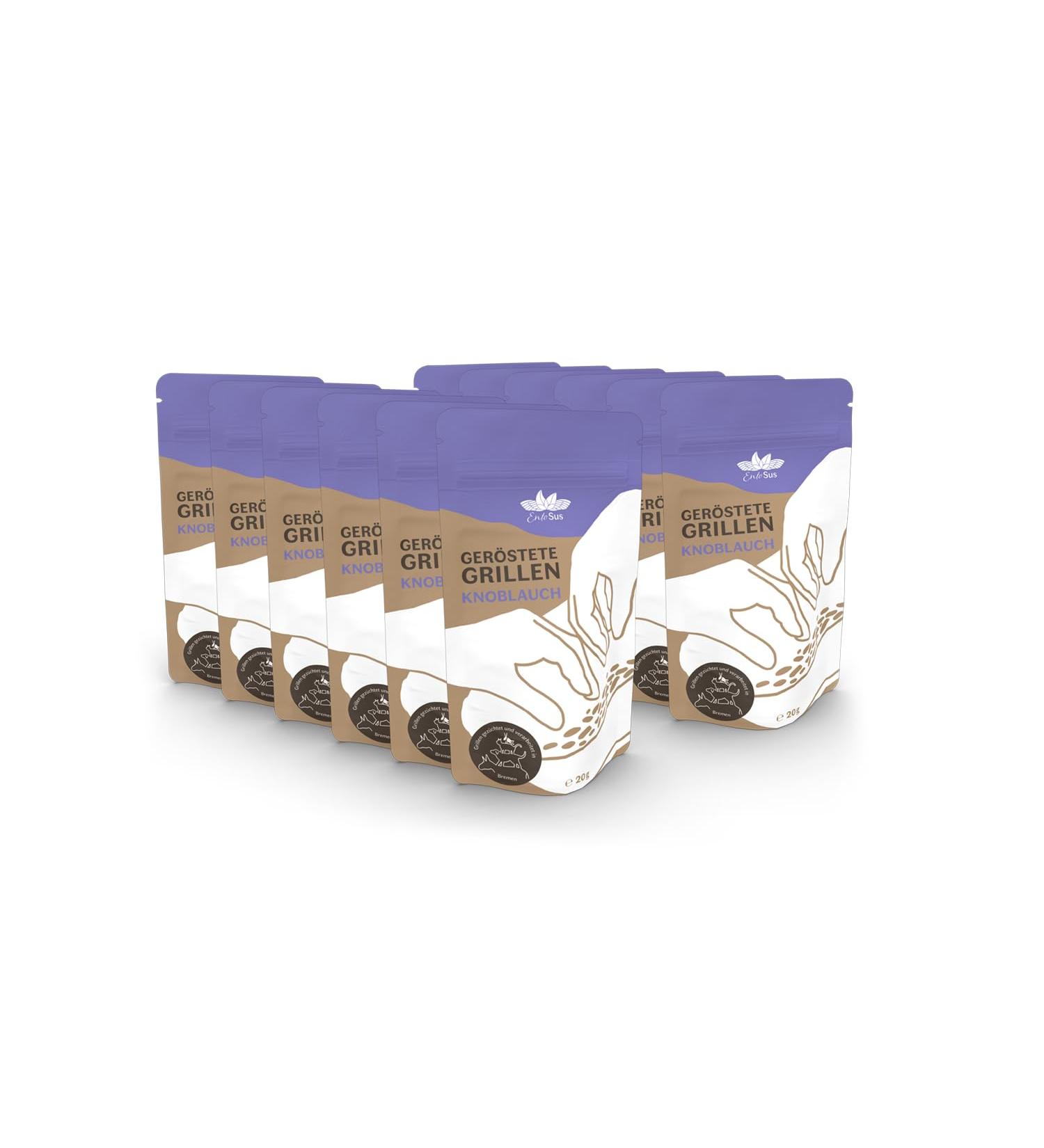 Entosus Garlic Crunchy Snack - Sustainable Insect Protein Dried & Roasted for Grilling | 12x20g | Gourmet Flavor from Germany - Buy Online on GoSupps.com