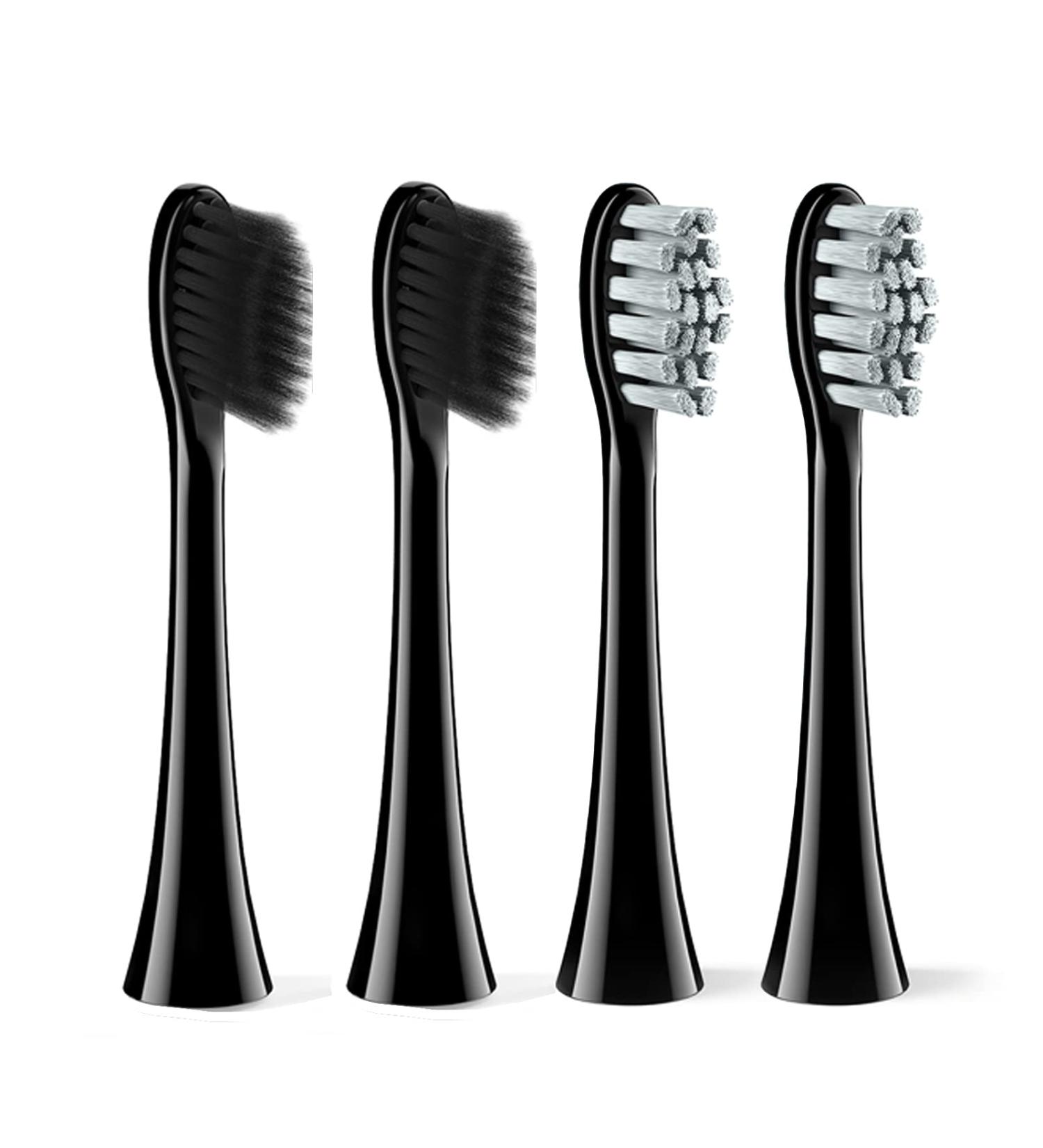 Bestday Electric Toothbrush Replacement Brush Heads - 4 Pieces, Black - Buy Online on GoSupps.com
