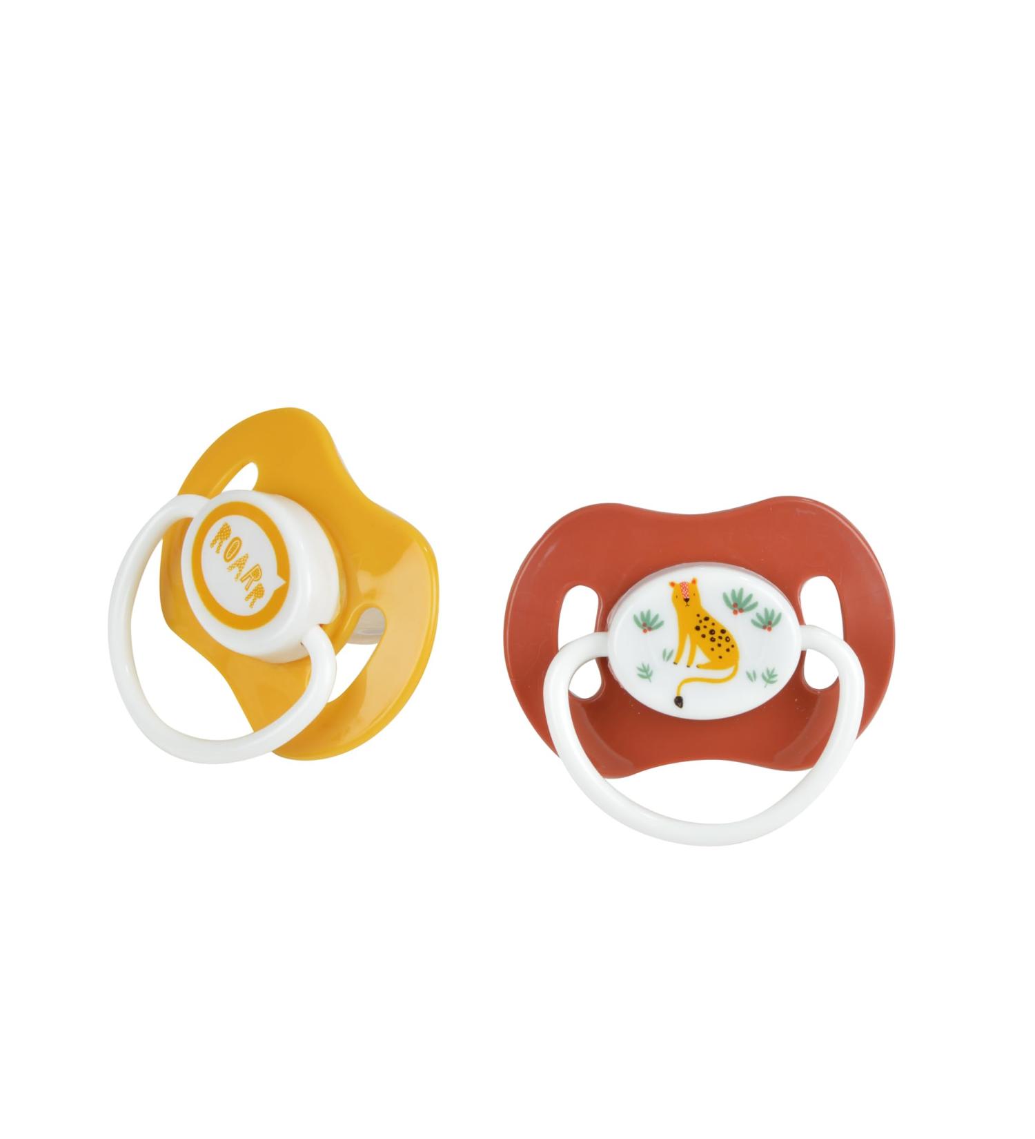 BEBE DOUCEUR Set of 2 pacifiers Silicone Physiological 0-6 months Leopard Savane